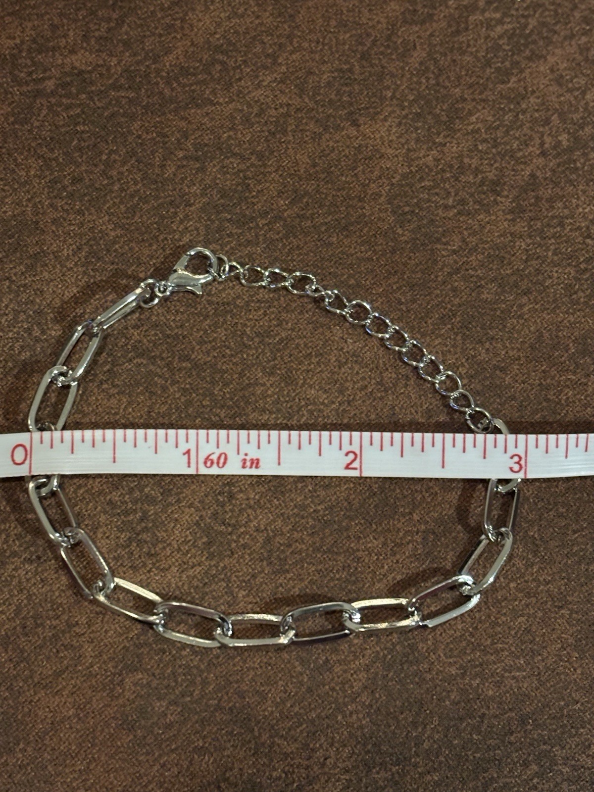 NEW Stainless Steel Paper Clip Chain Link Bracelet (8″) Adjustable Lightweight
