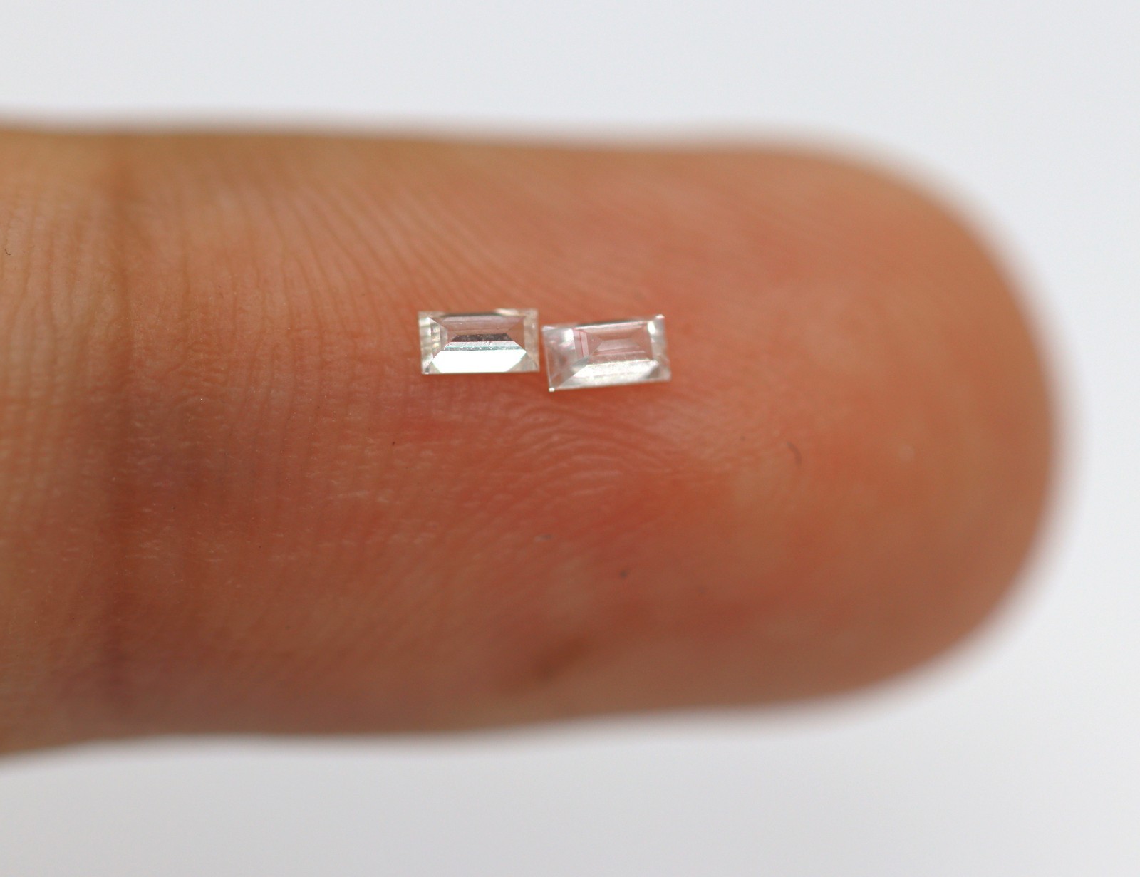 0.089 Ct 100% Natural Loose Diamond Straight Baguette Cut 2 x 1 mm 2 Pcs F/VVS1