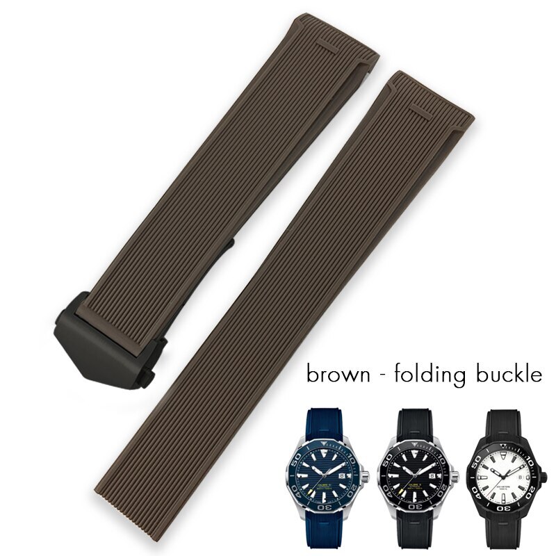 20mm 21mm 22mm Rubber Silicone Band Strap For Tag Heuer CARRERA AQUARACER Watch
