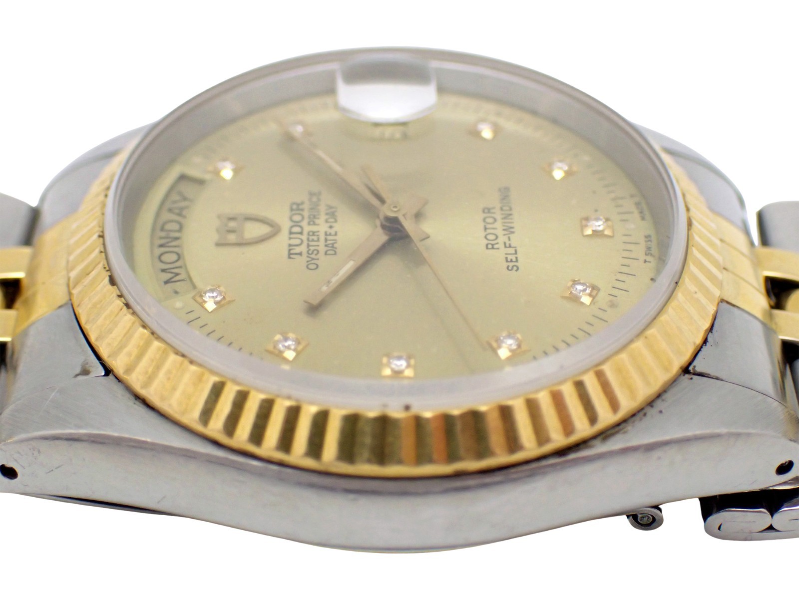 TUDOR Oyster Prince Date + Day Rotor Automatic DayDate Watch Gold Dial 76213