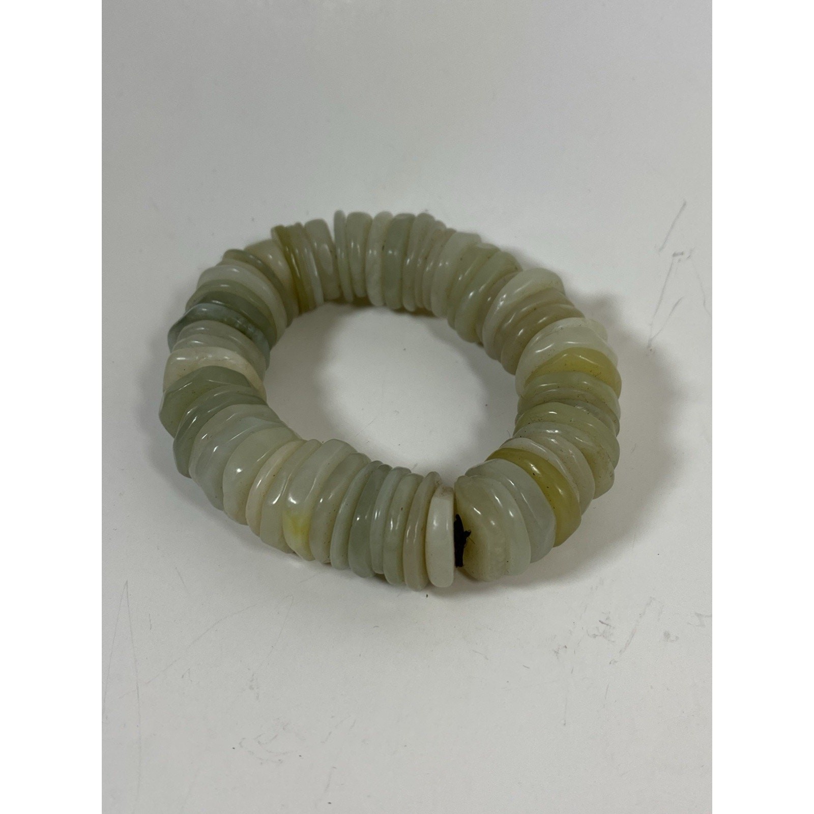 Chinese Hetain Jade Disc Prayer Bracelet