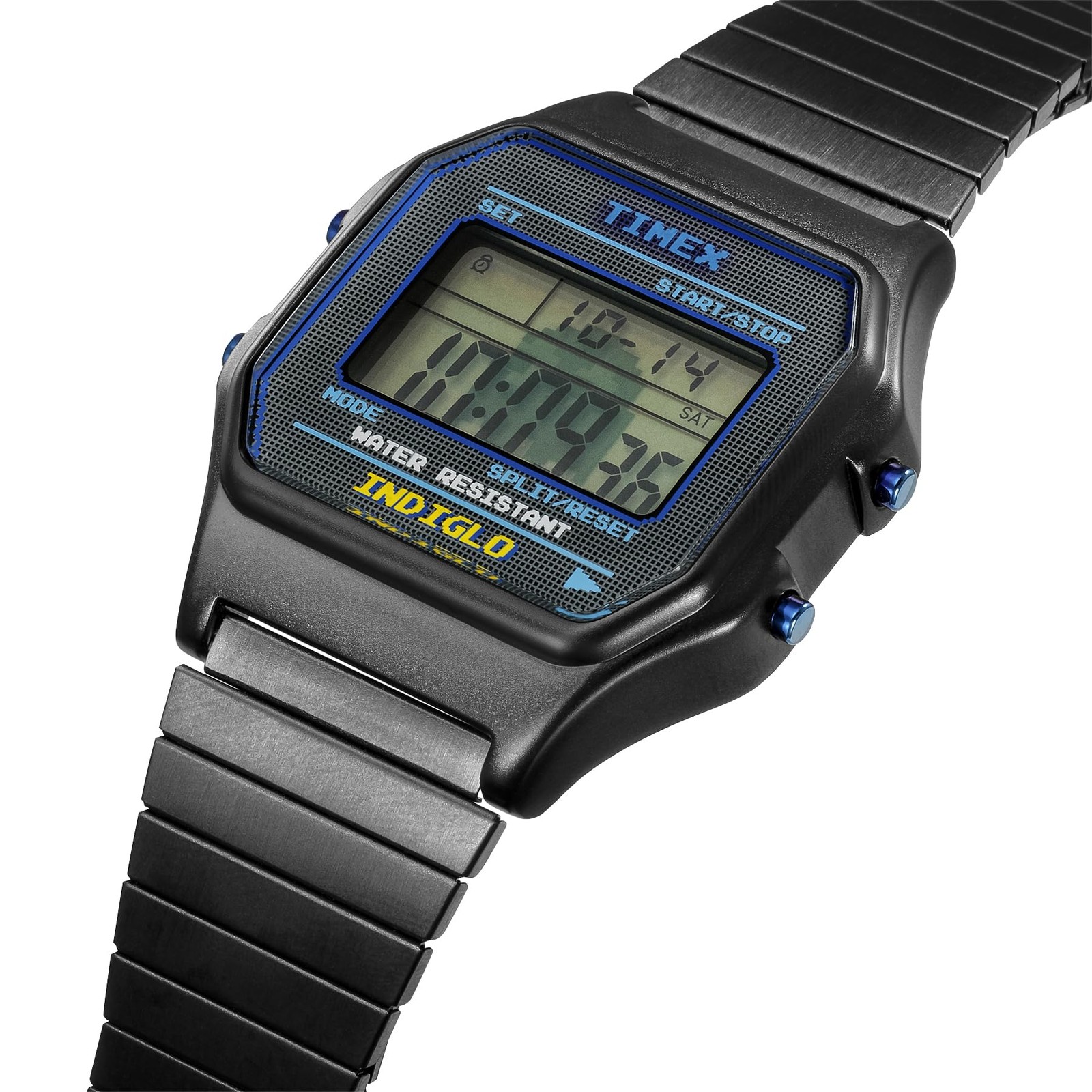 TIMEX T80 x PAC-MAN Digital Watch TW2V94200 Retro Silver Steel Band Limited Edit