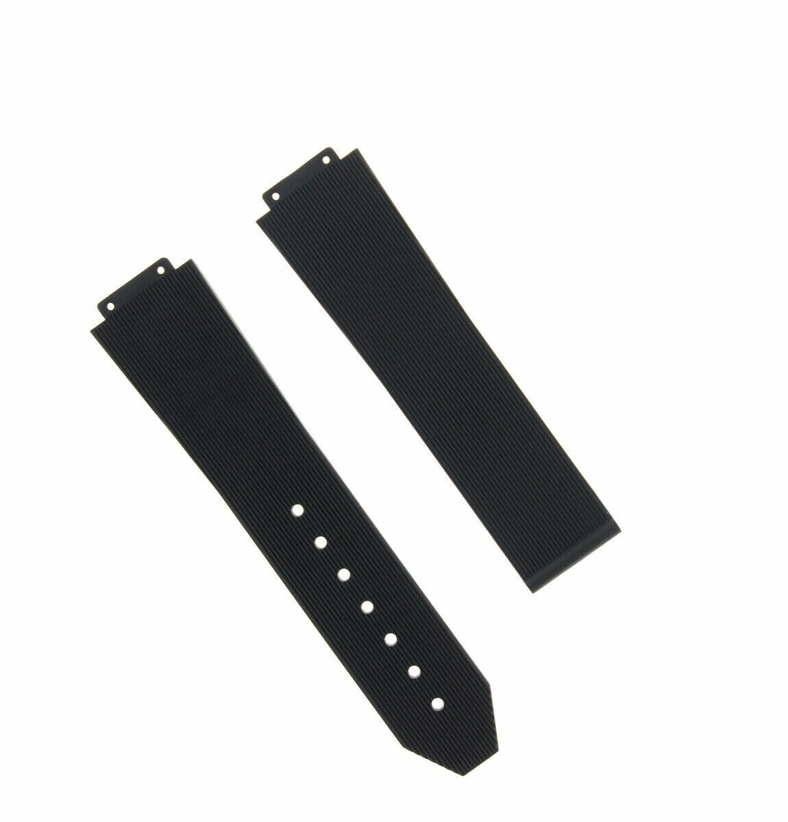 25MM RUBBER WATCH STRAP BAND FOR HUBLOT H BIG BANG DEPLOYMENT CLASP WATCH BLACK