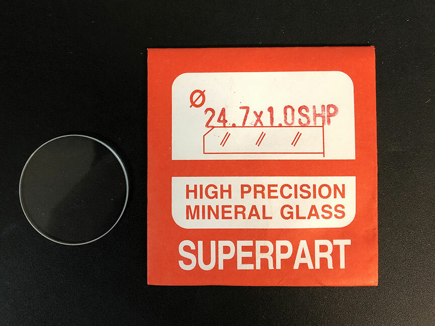 1.0mm Thick Flat Round Mineral Glass Watch Crystal 24.1mm – 25.0mm Diameter