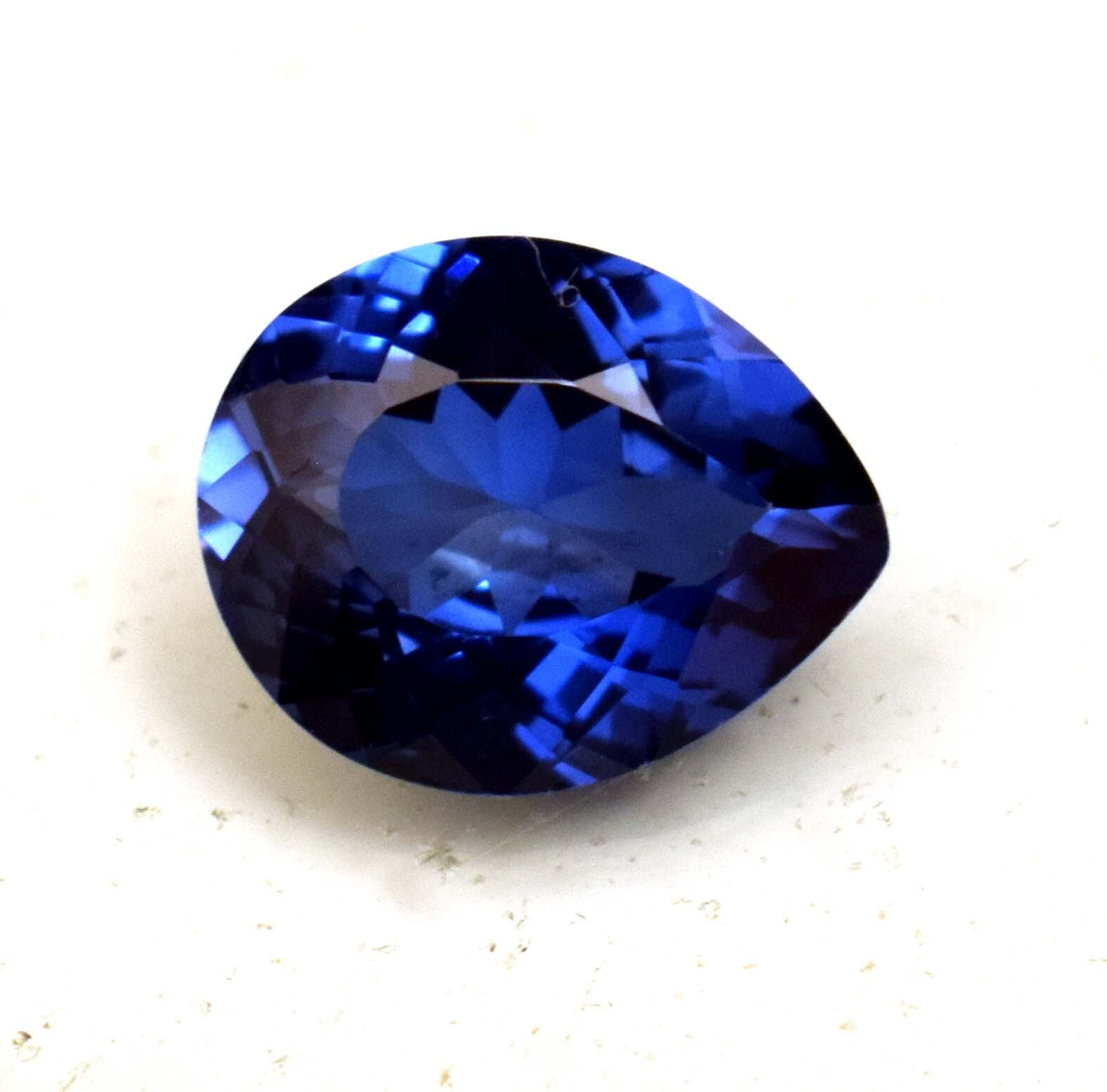 Lab Grown Blue Color Sapphire 7.15 Ct Certified Loose Gemstone For Ring Use