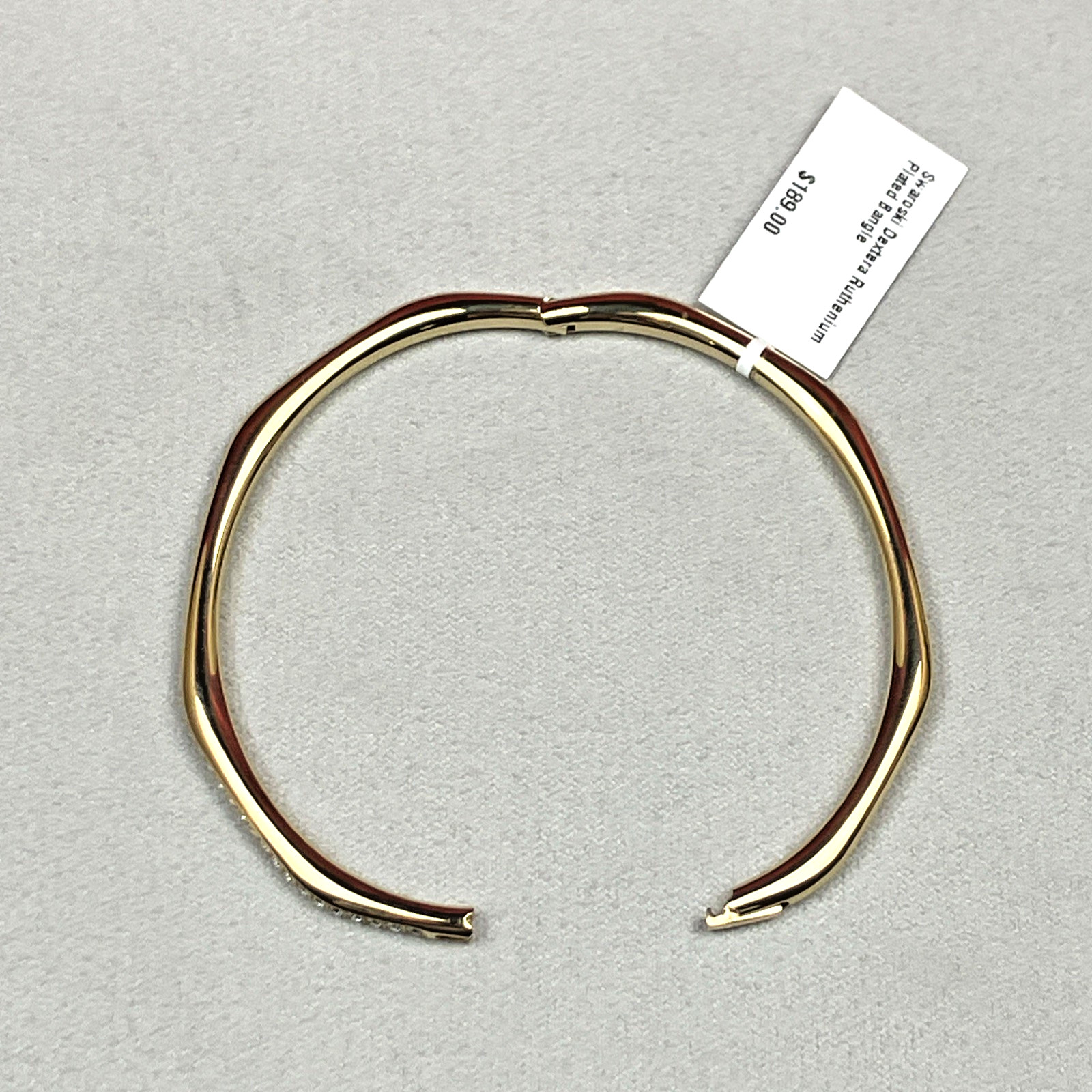Swarovski Dextera Ruthenium Plated Bangle Bracelet NWOT RP $199