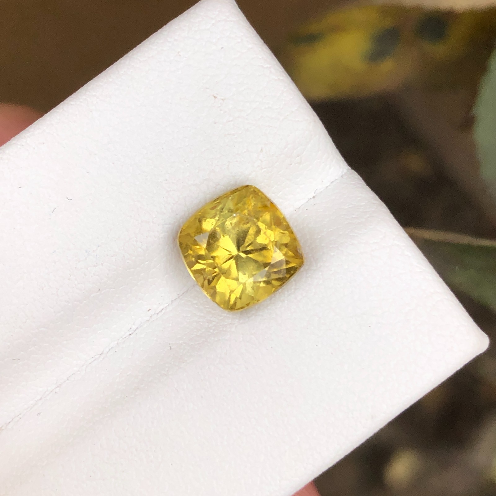 Natural 3.00 CT Yellow Tourmaline From Afghanistan Cushion Cut Loose Gemstone