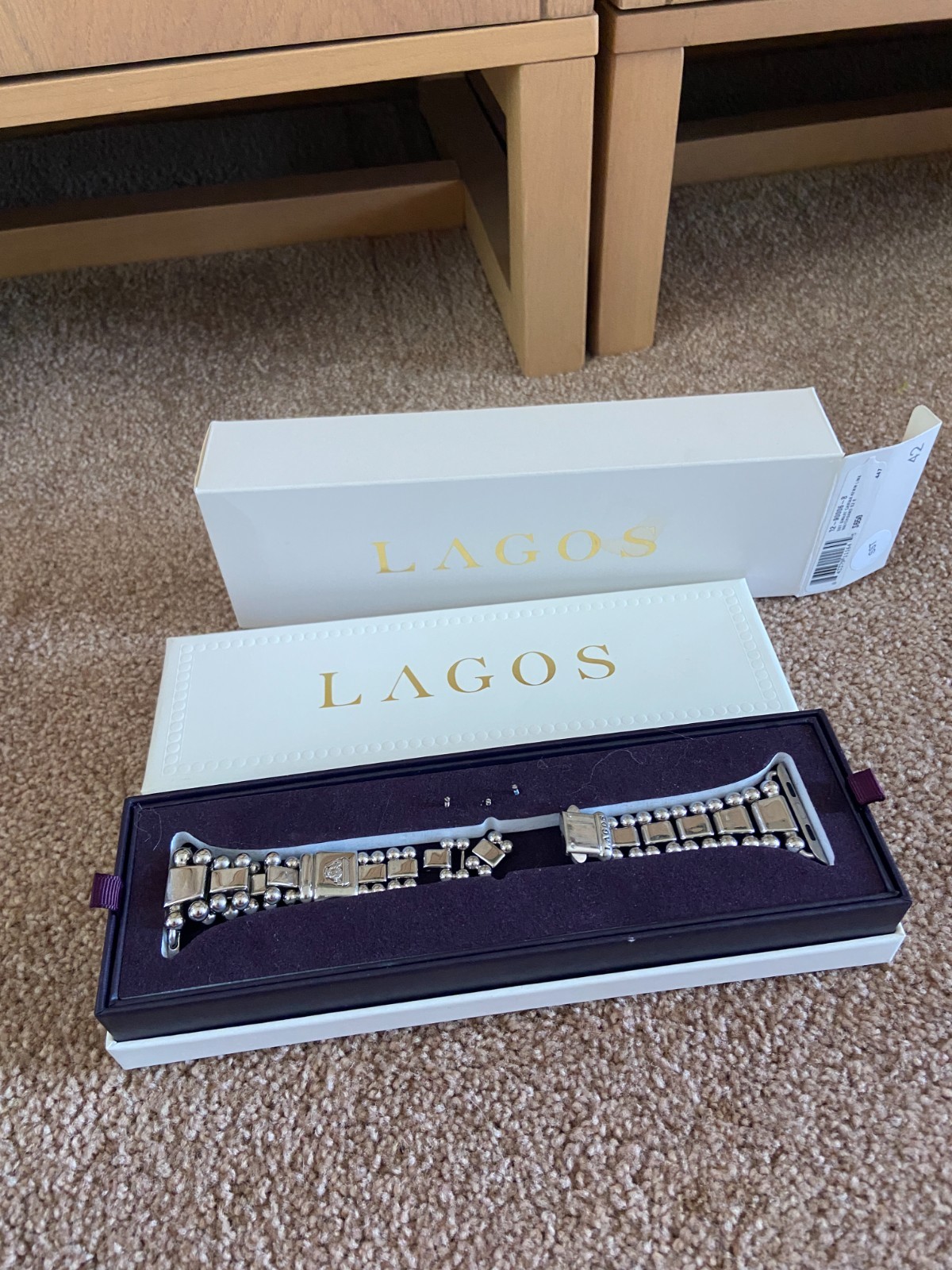 LAGOS smart caviar stainless steel 42mm LINK watch BAND SZ 8