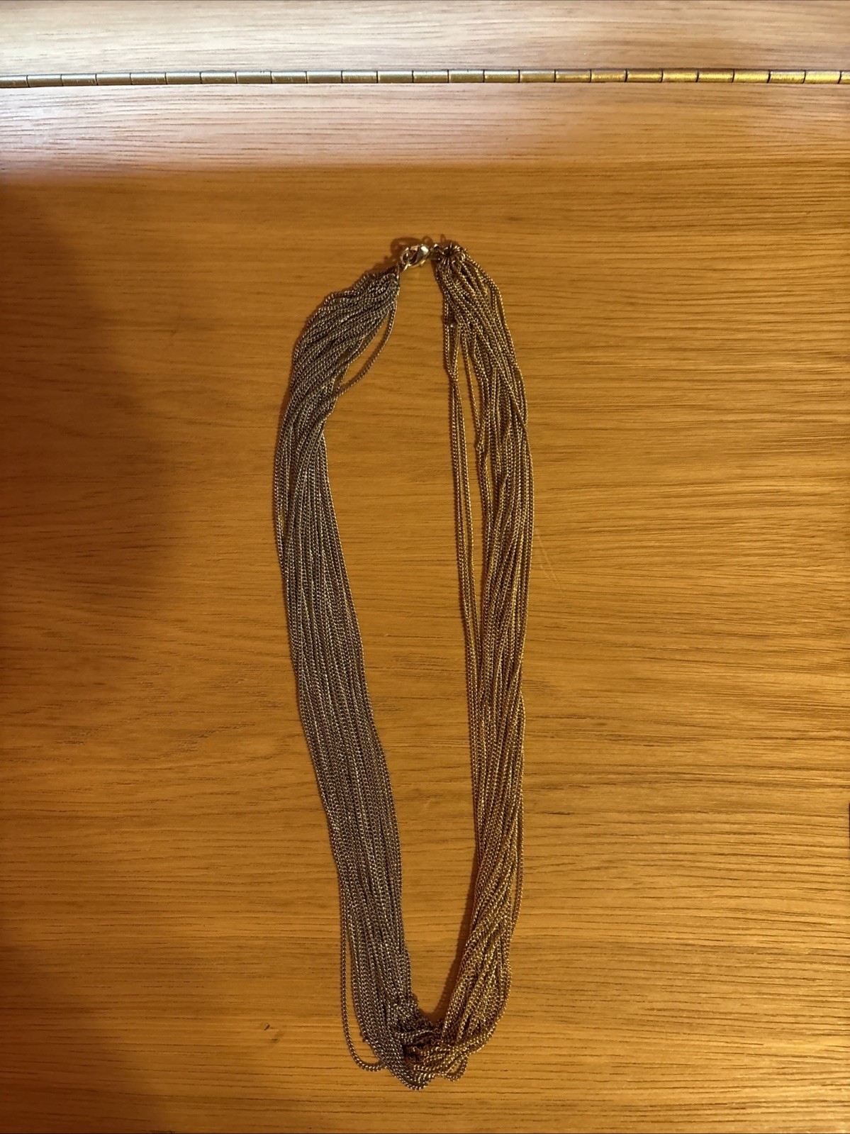 Two Tone Gold and Silver Unique Multi-Strand Necklace Dressy Casual Business