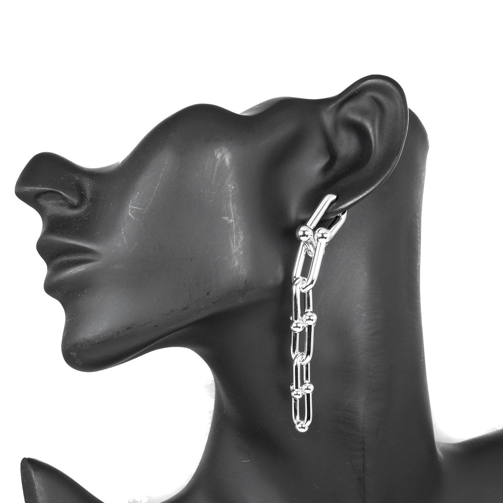 TIFFANY&Co. Hardware Graduated Link Piercing Silver925 22.4g Women
