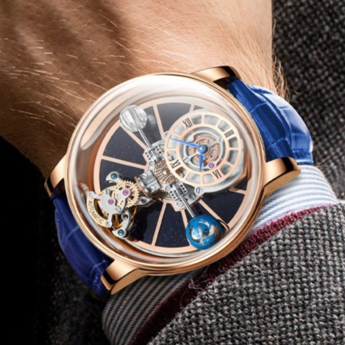 PINDU Men’s Quartz Watch 46mm Steel Case Sapphire Crystal Dress Concise Watch