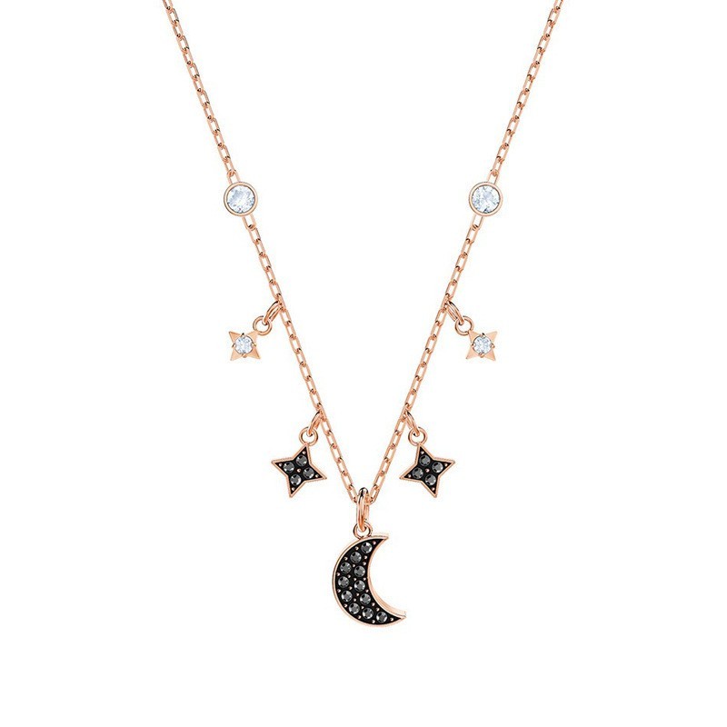 Swarovski Crystal Symbolic Star & Moon Necklace Bracelet Earrings Set