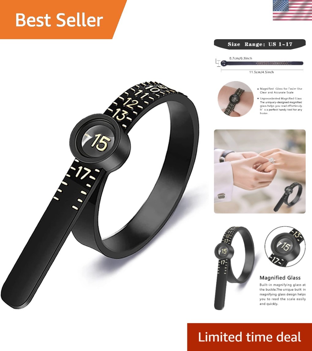 Compact Ring Measurement Tool with Clear Markings – Perfect for All Ages