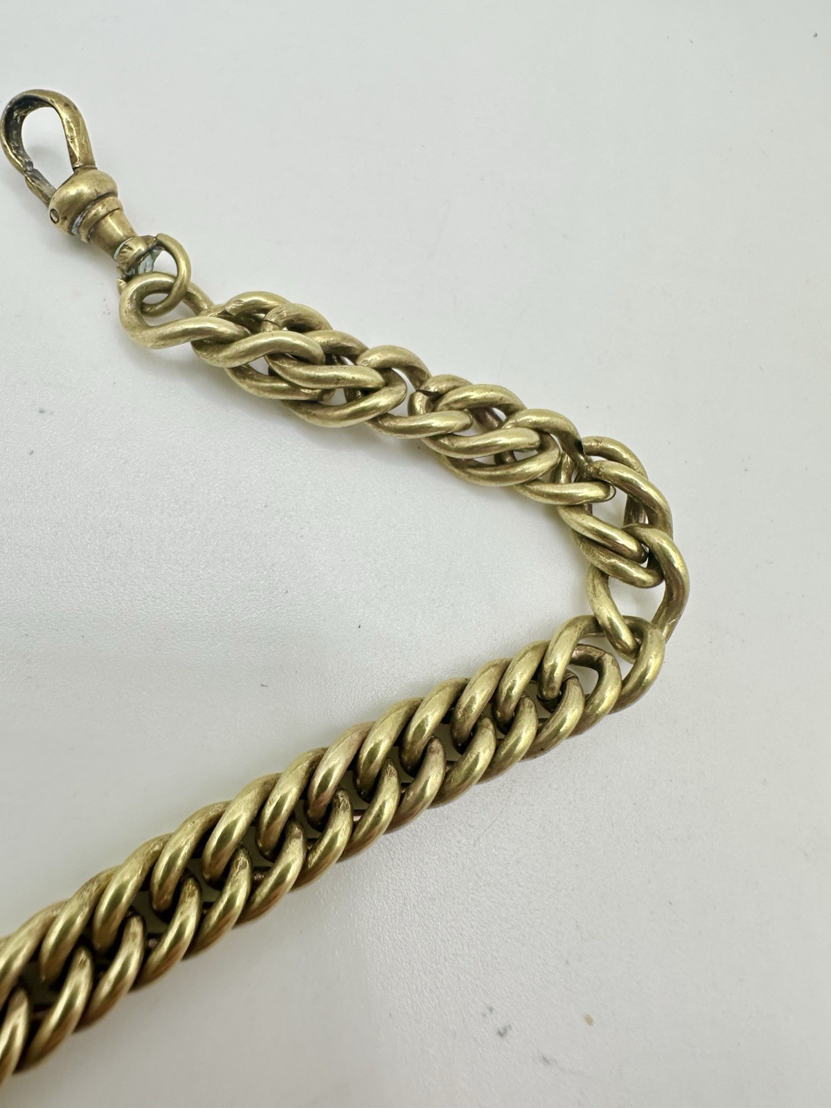 Antique VTG 7-8in Fob Chain Bracelet Cameo Brass? Gold Filled Swivel Clasp Read