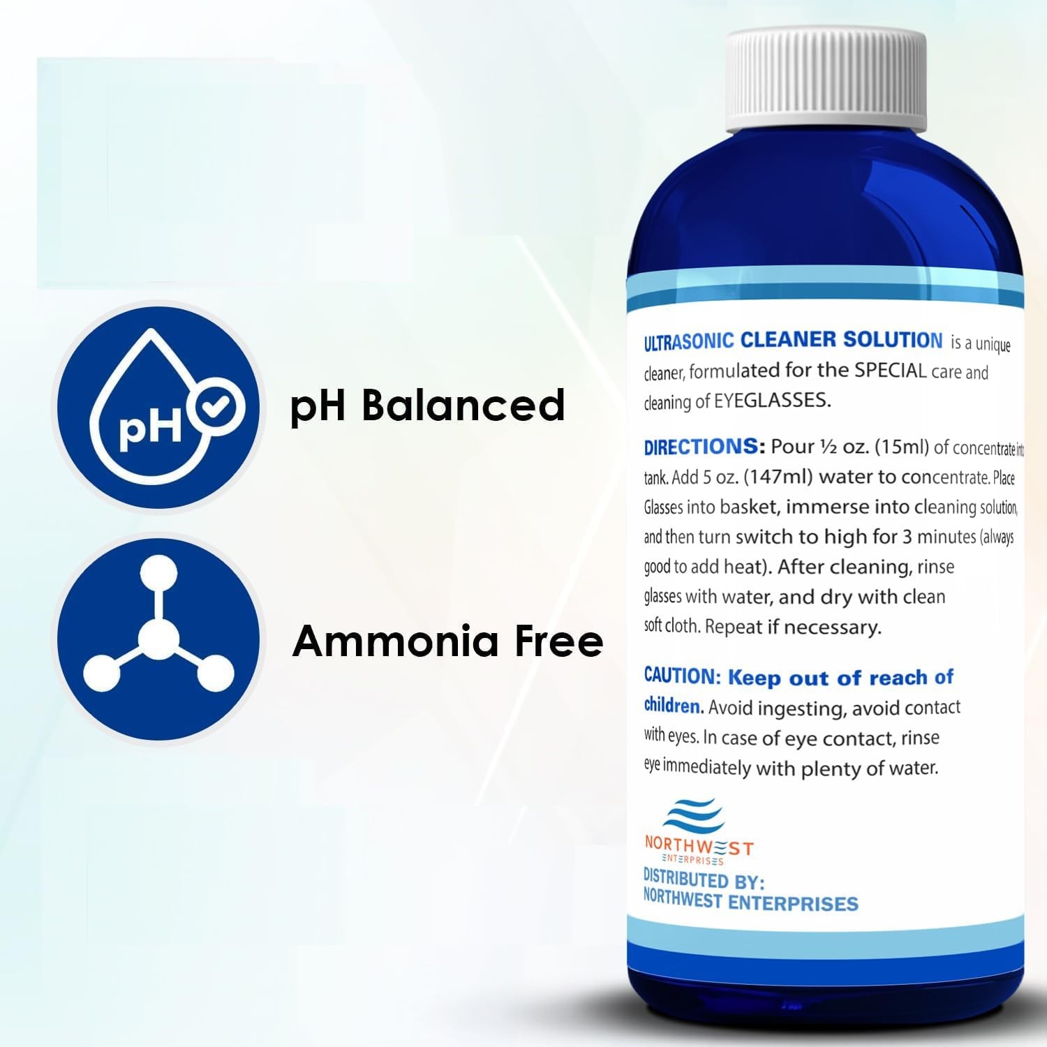 Ultrasonic Eyeglass Cleaner Solution | Highly Concentrated, Streak Free