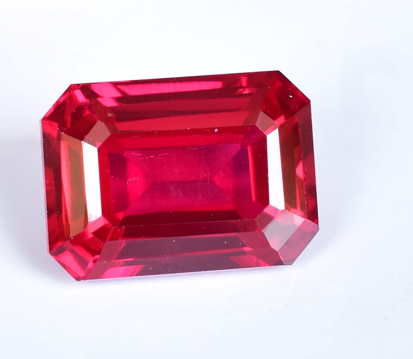 12.00Ct Natural Myanmar Red Spinel Certified Emerald Cut Flawless Loose Gemstone