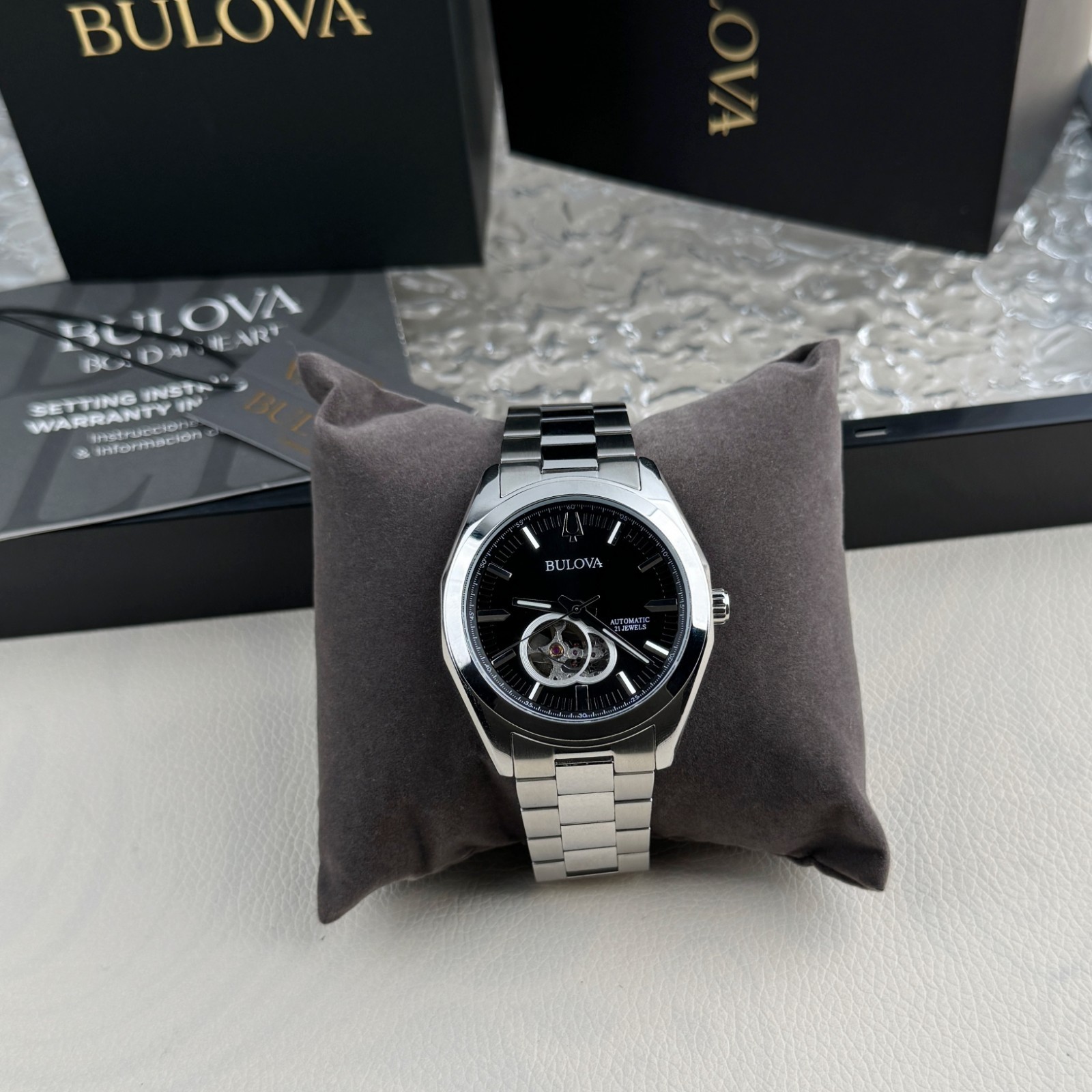 Bulova Classic Surveyor Automatic Black Dial Men’s Watch 96A270