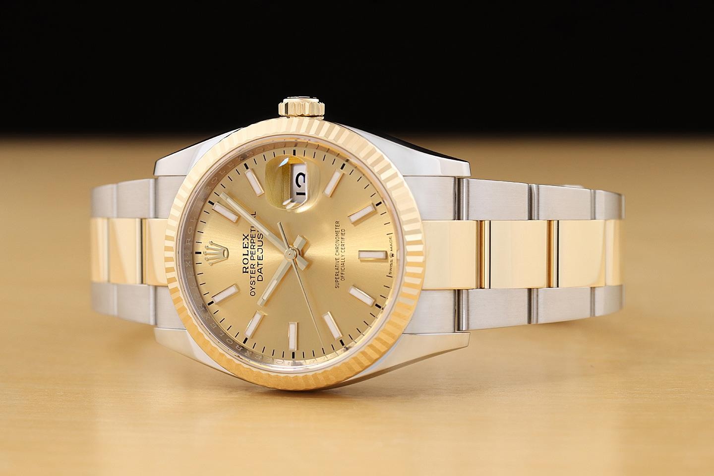 2019 CARD ROLEX DATEJUST 126233 18K YELLOW GOLD STEEL 36MM 2TONE CHAMPAGNE WATCH