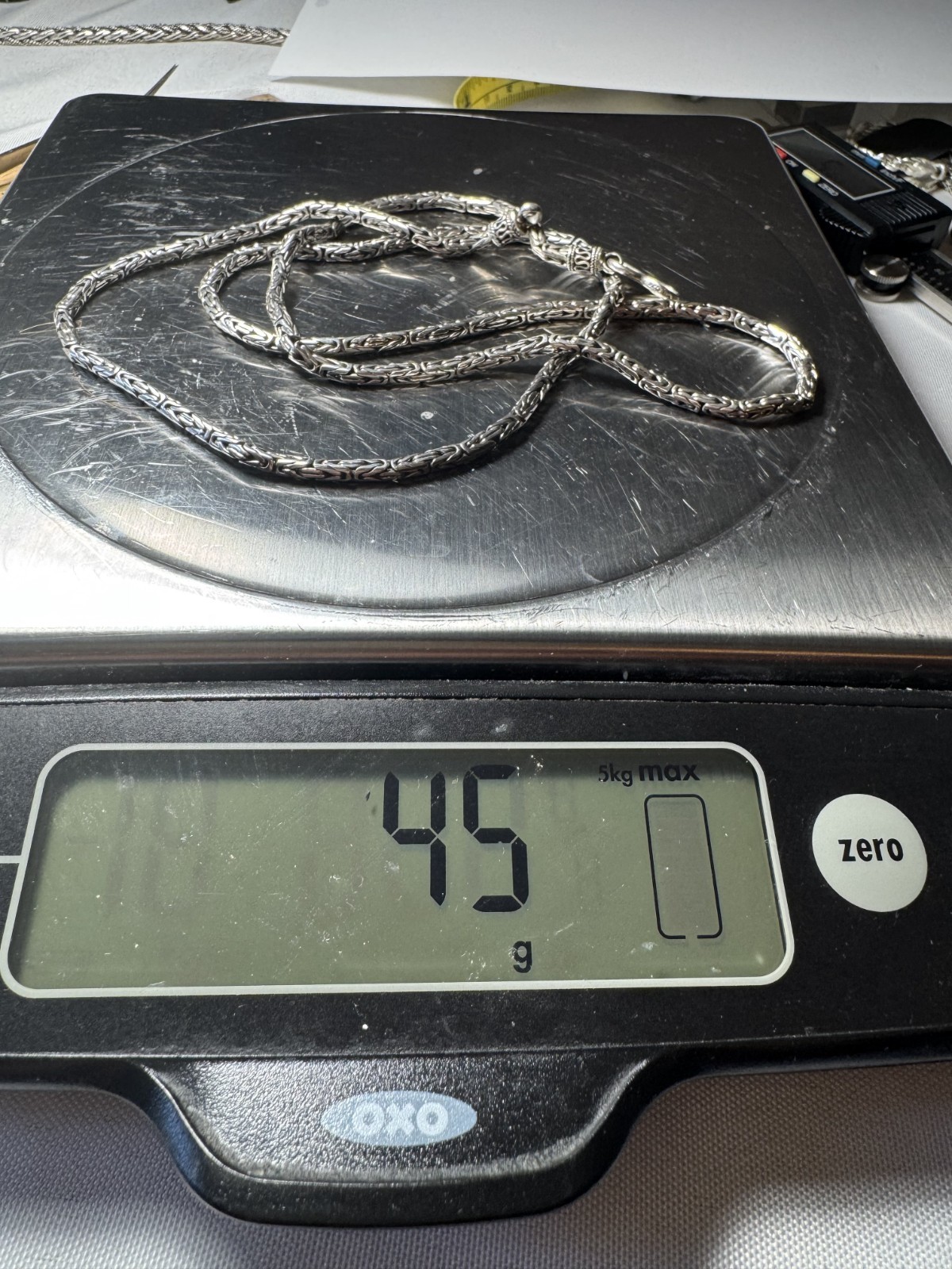 Suarti BA Bali 925 Sterling Silver Byzantine Chain Necklace 45g 30″ S-Hook