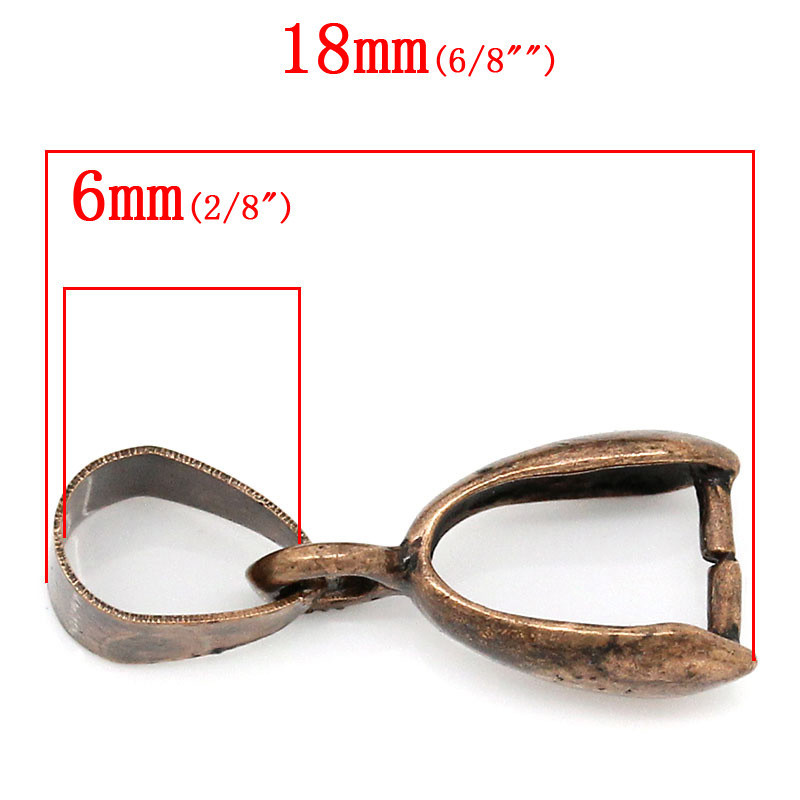 Sexy Sparkles 10 Pcs Copper Pinch Clip Bail Beads Findings Antique Copper Color