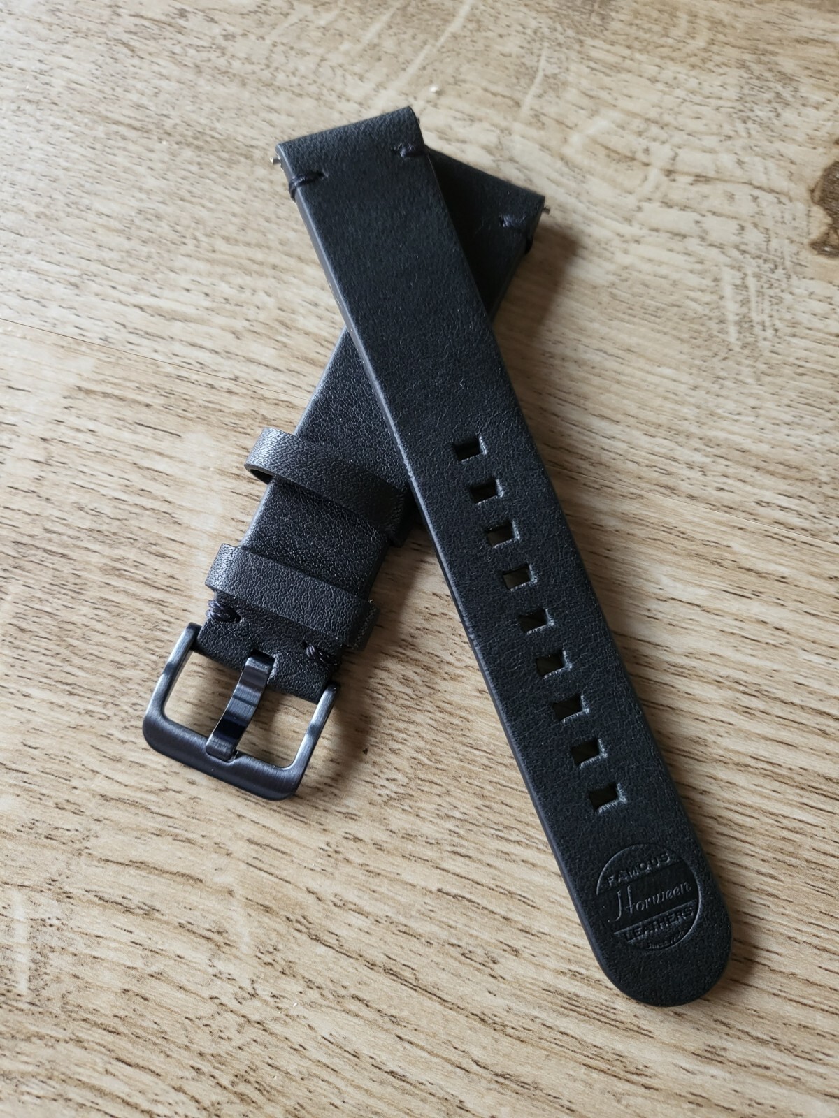 AVIATOR BLACK GENUINE LEATHER WATCH STRAP 20MM EASY FIT HIGH QUALITY SS BUCKLE