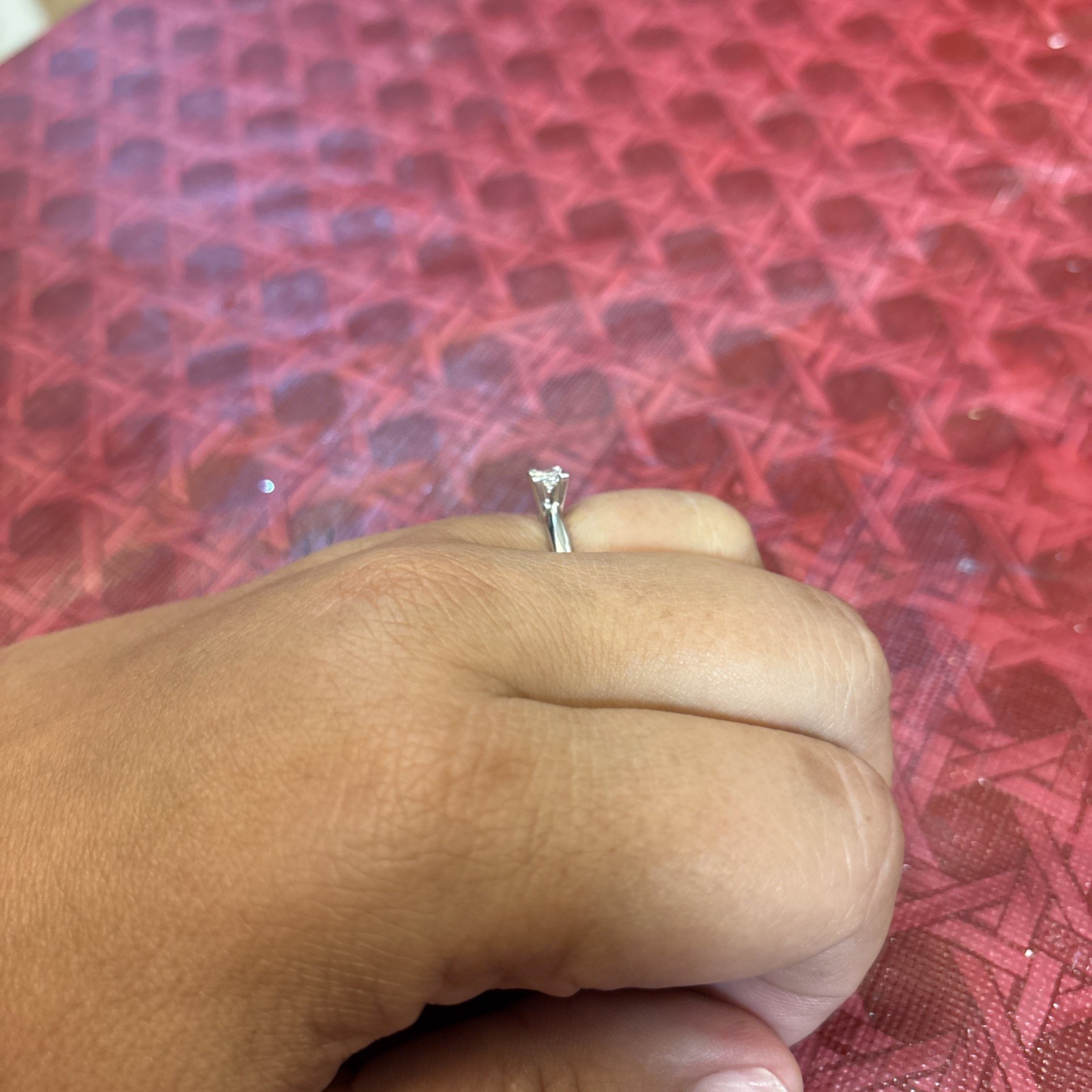 Zales 1/3CT Princess Diamond Solitaire Engagement Wed Ring 14K-size 7-Certified