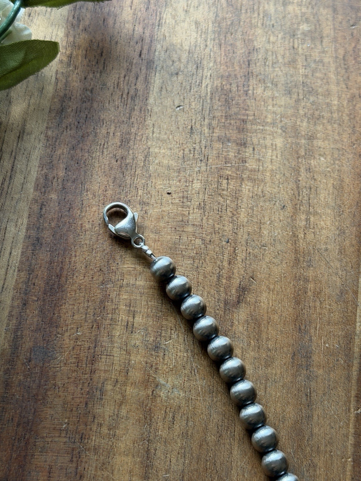 Necklace Chain Extender Sterling Silver Pearls Bead 6mm 6 Inch Lobster Clasp