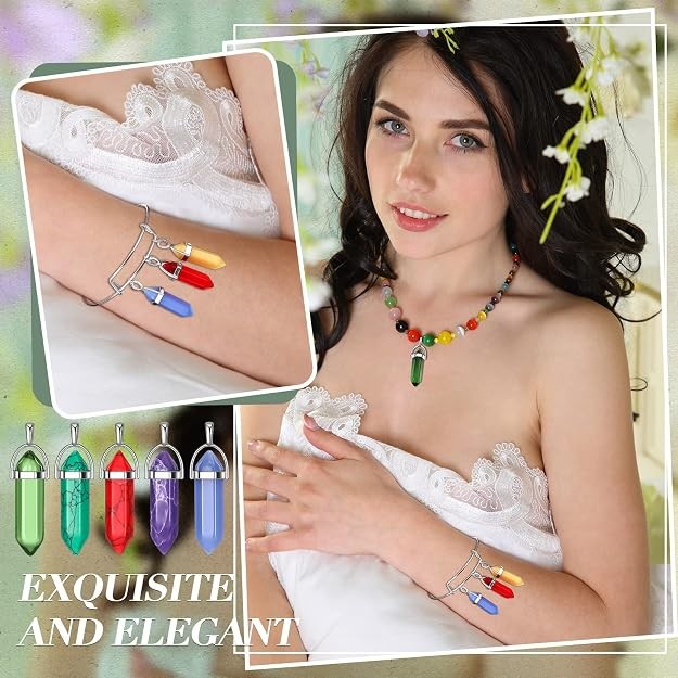 150 Pieces Healing Crystals Earrings for Women Quartz Stone Pendants Necklace He
