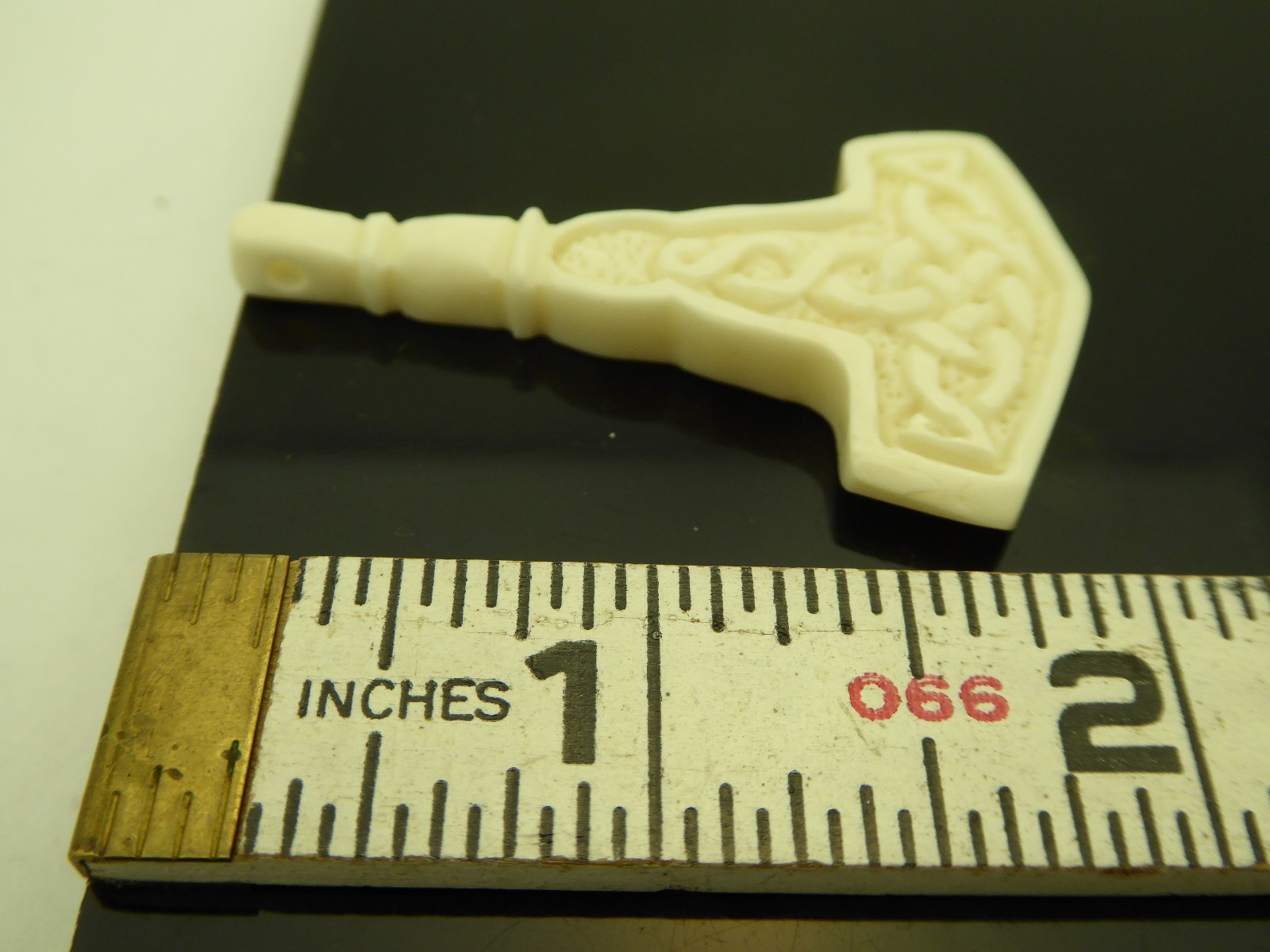 Thor’s Hammer Celtic Mjolnir Viking Norse Water Buffalo Bone Pendant Necklace