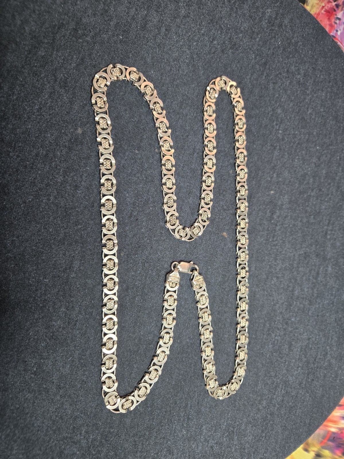 .925 sterling silver necklace vintage, 33inches Long 9mm X 3mm 80.2g