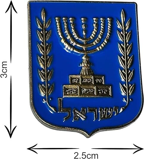 10x State of Israel Emblem PINs Depicts Jewish Temple Menorah, Symbol of Judaism