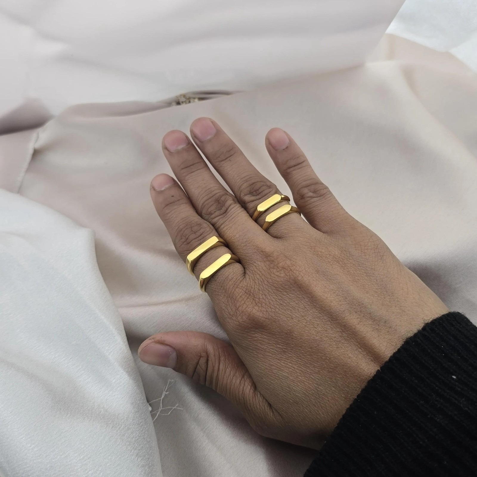 Plain Ring 14K Gold Signet Ring | 925 Stamped | Initials Zodiac Engraved Rings