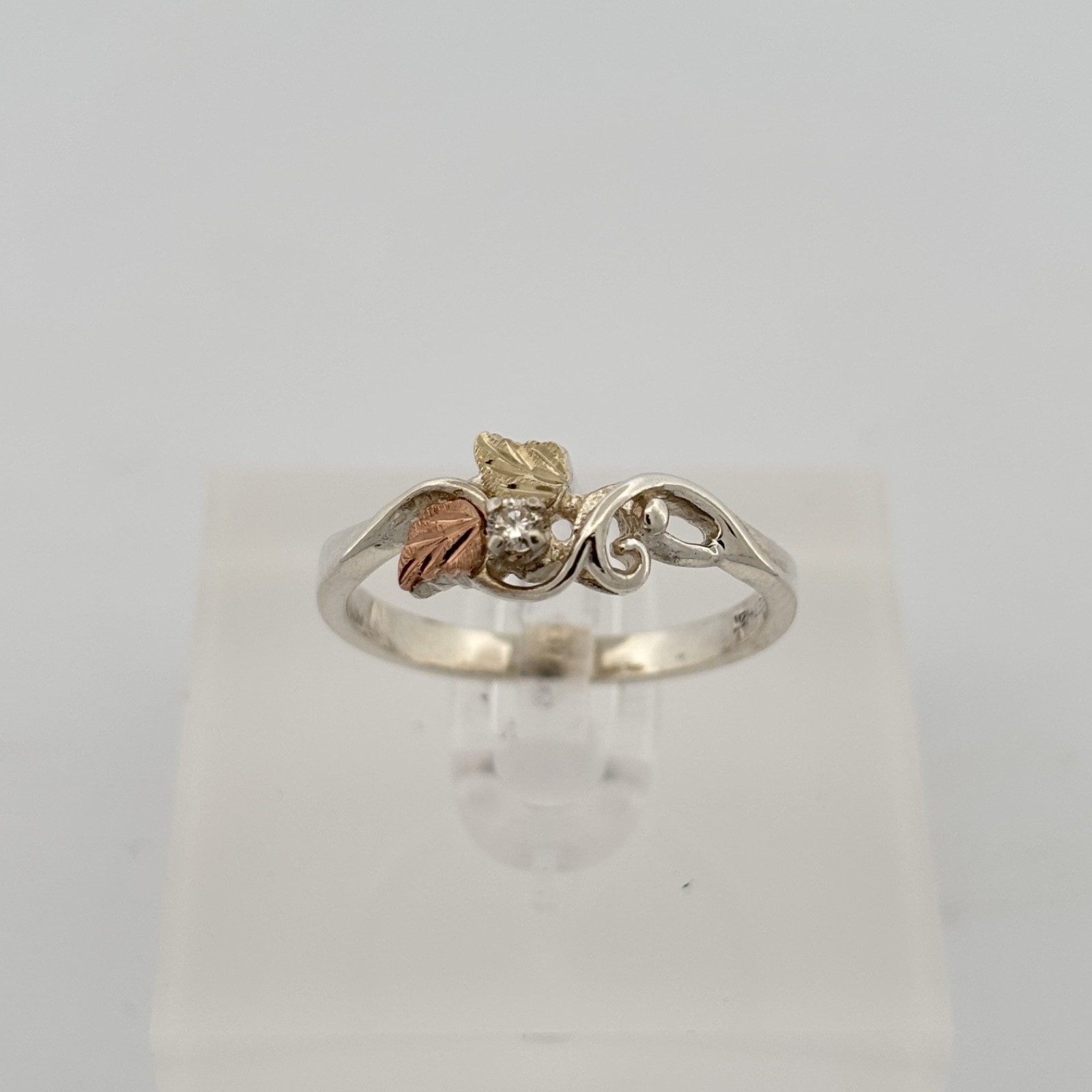 Sterling Silver 12k Black Hills Gold Promise Ring Size 7.75 Landstroms