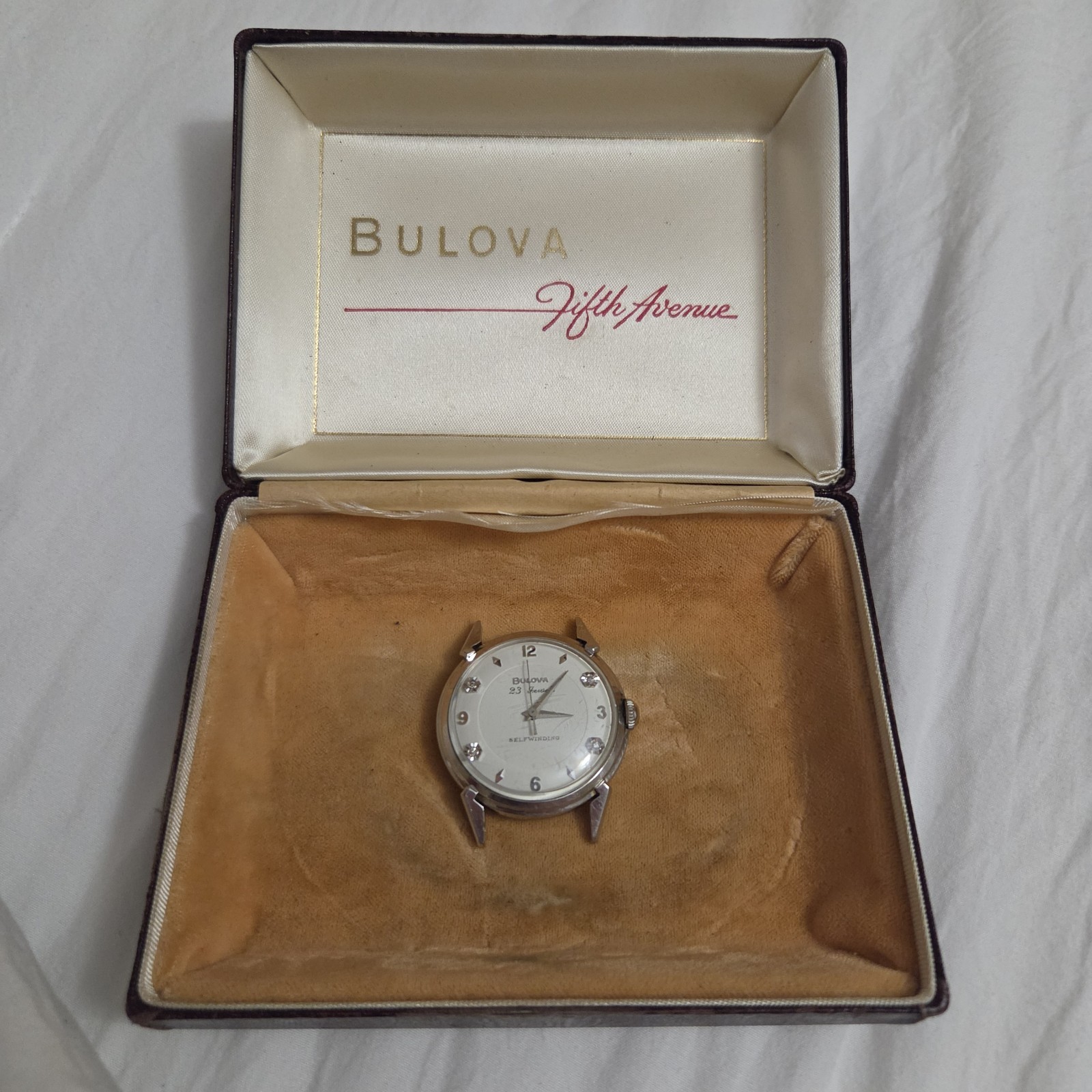 Bulova 23 Jewels Self-Winding Dress Watch Gold Filled Diamond Markers