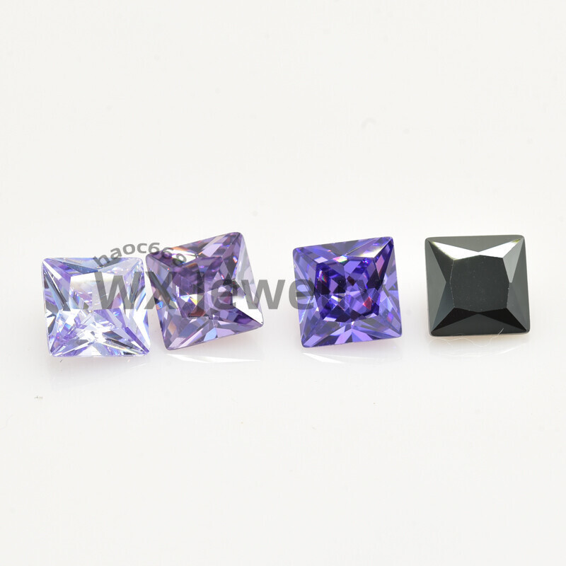 3×3-10x10mm Square Cut 15pcs each color 1pcs ,Loose cubic Zirconia Stone