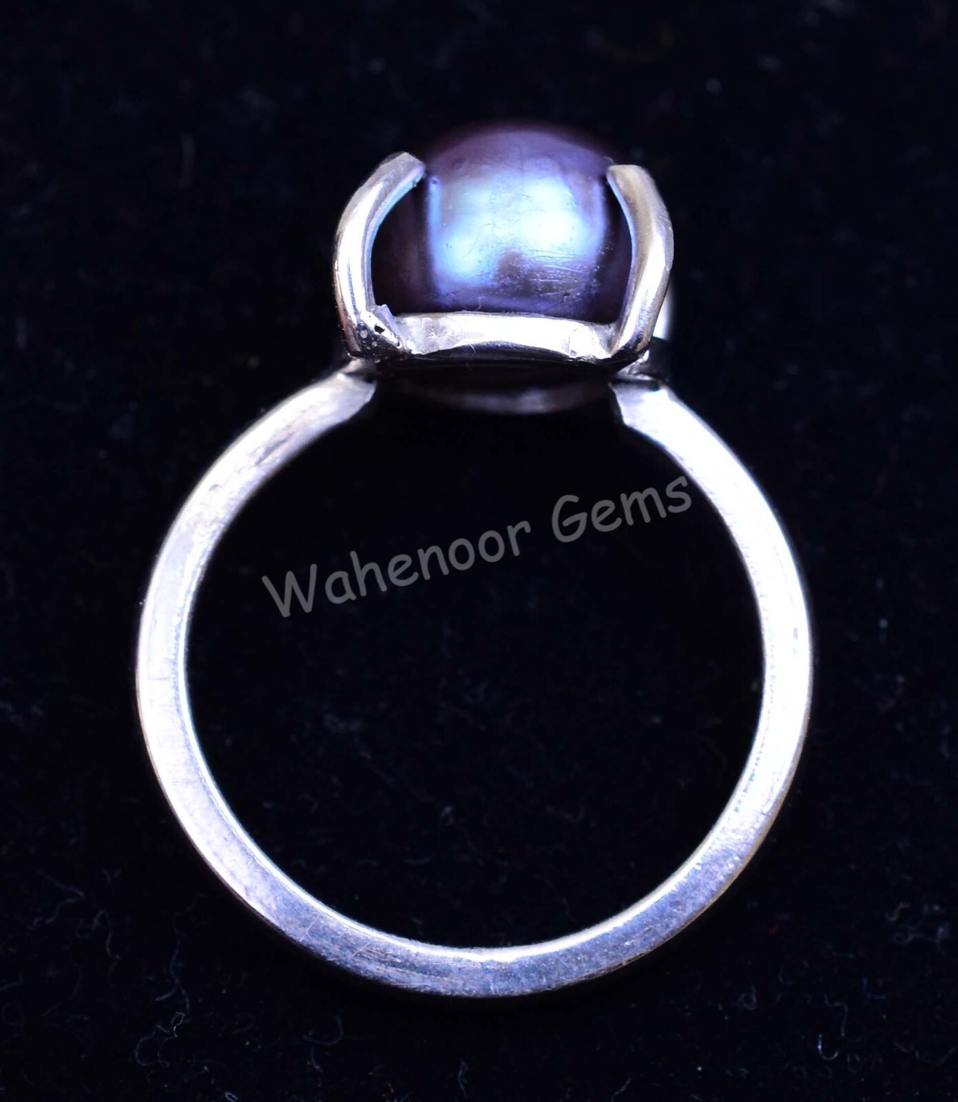 Natural Tahitian Gray Blue South Pearl 925Sterling Silver Ring Wedding Certified