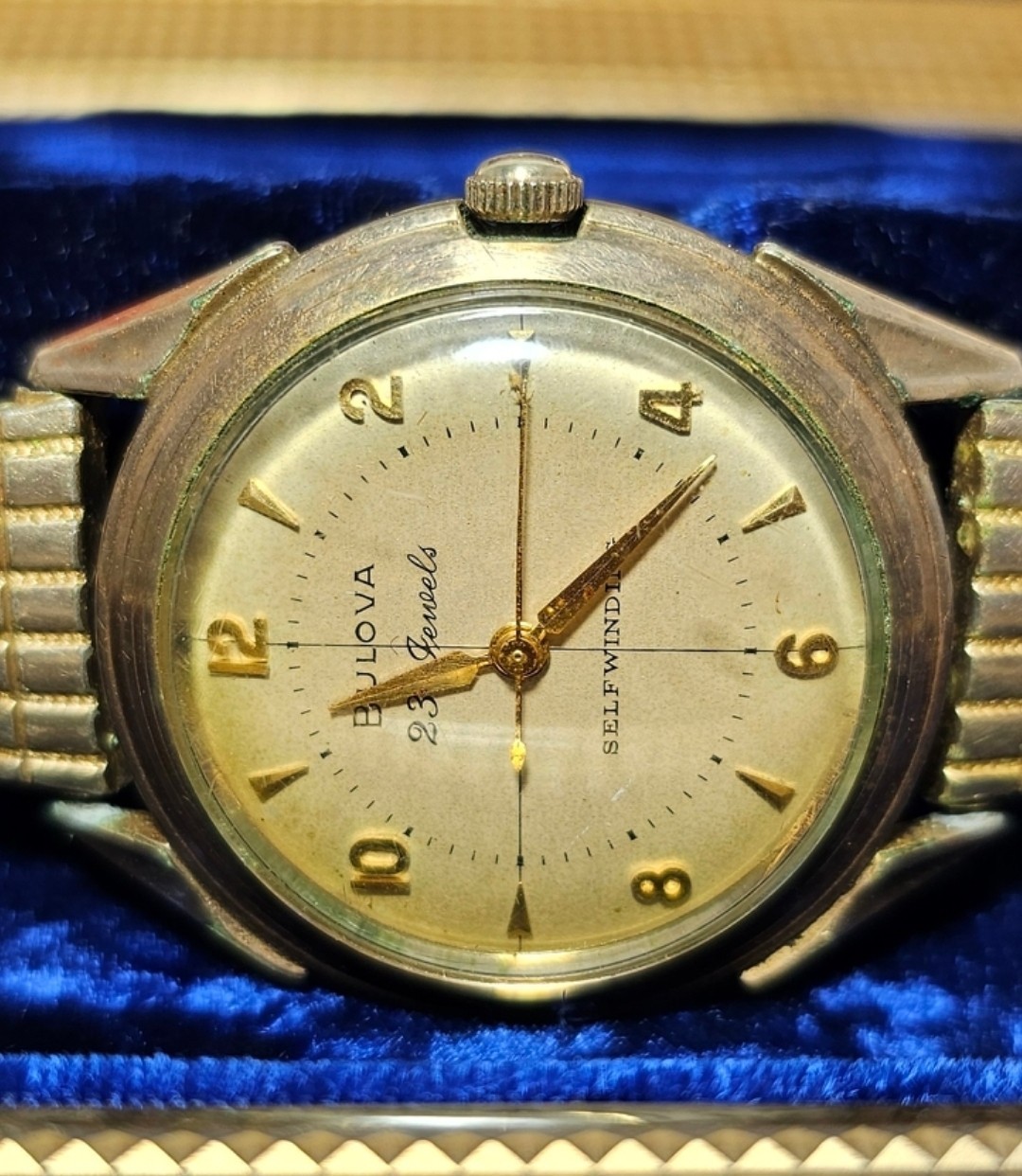 1956 Vintage Bulova 23-T 23 Jewel Self Winding Watch NOS Original Box Papers