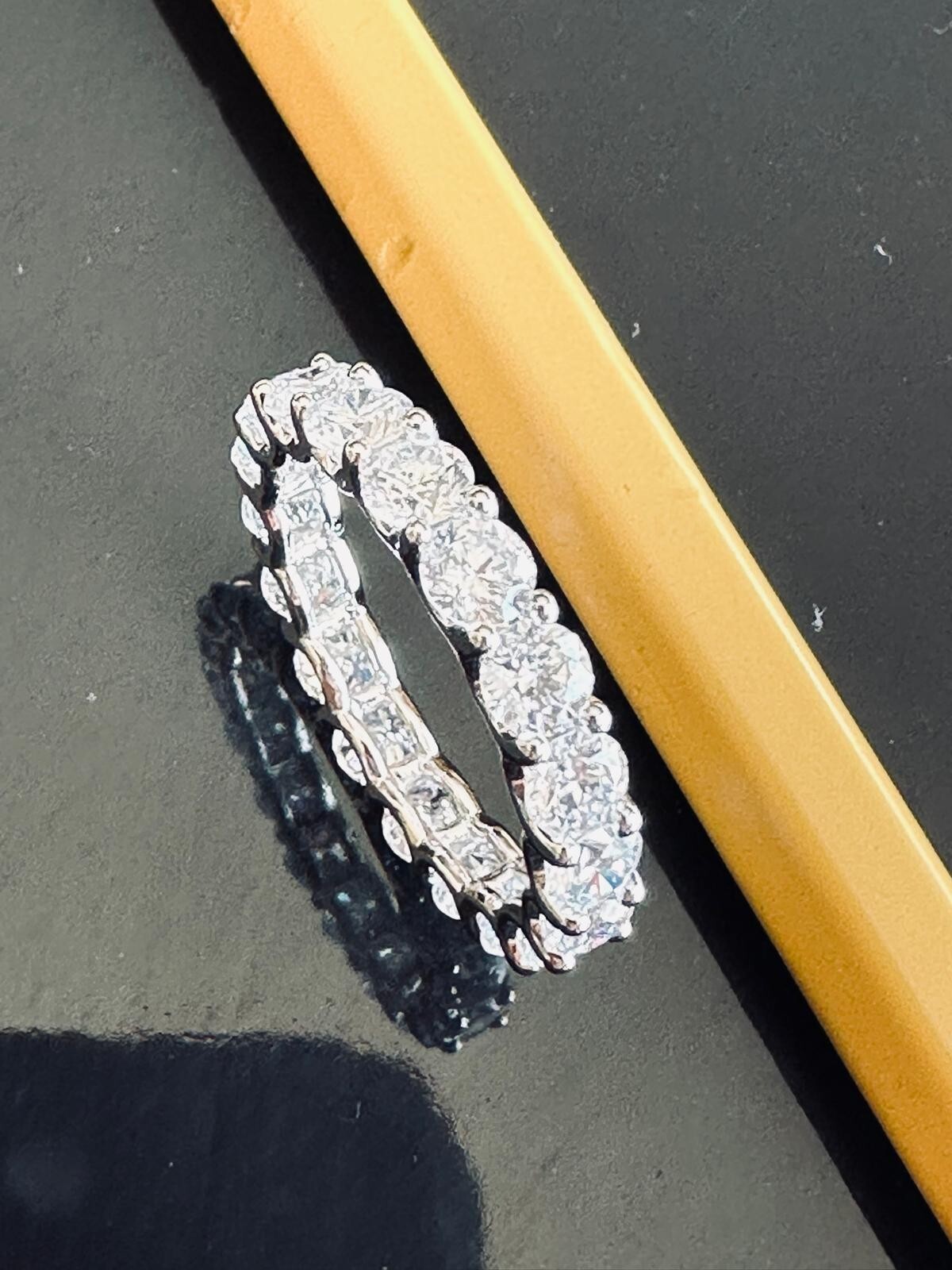 3.00 Cts Lab Grown Eternity Band HPHT Diamond F/G VS2-SI1 14k WHITE Gold Size-6
