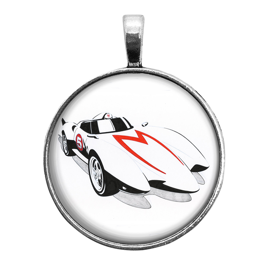 Speed Racer Mach 5 Key Ring Necklace Cufflinks Tie Clip Ring Earrings Mach Five