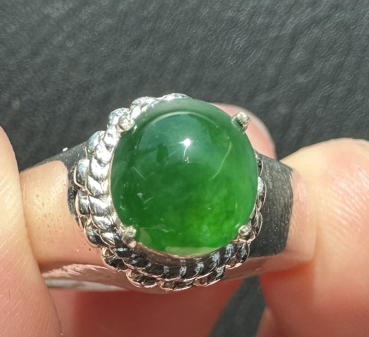 1.39CARET NATURAL BURMA JADEITE JADE TYPE A LOOSE GEMSTONE GREEN COLOR
