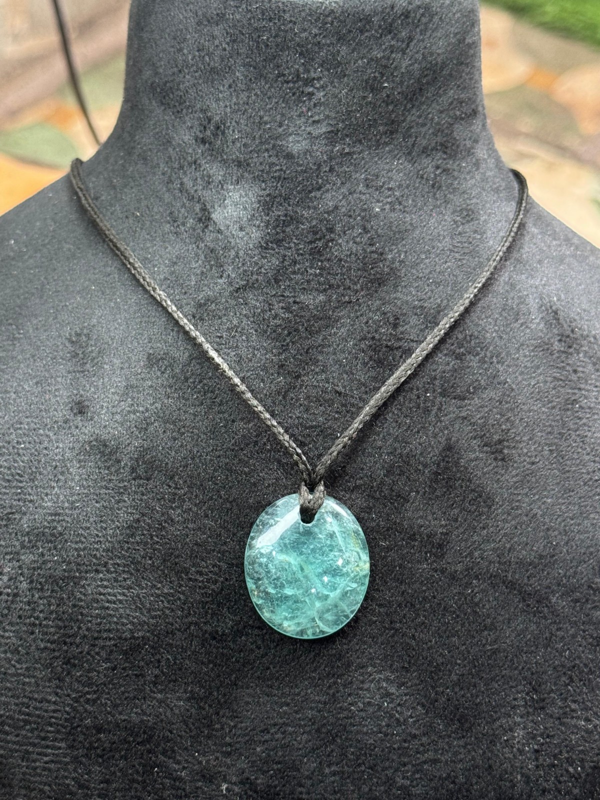 Natural Aquamarine Pendant Necklace Handmade Thread Pendant Daily Wear
