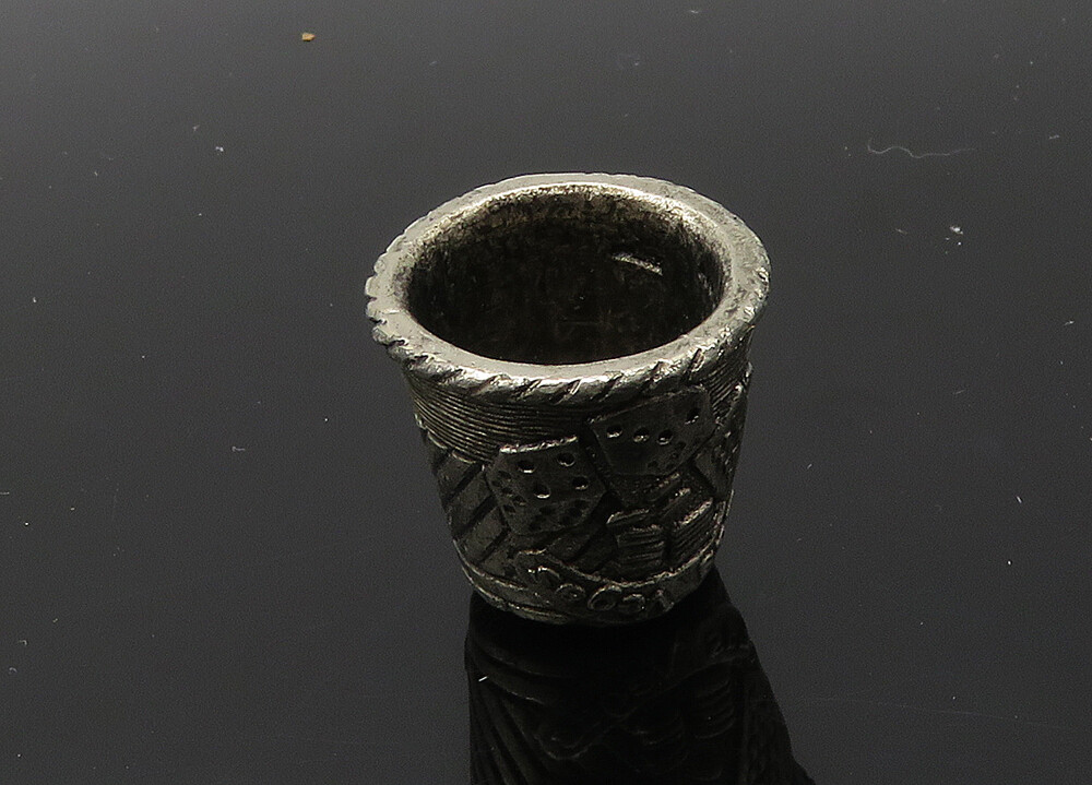925 Sterling Silver Vintage Dark Tone Las Vegas Sewing Thimble TR2859