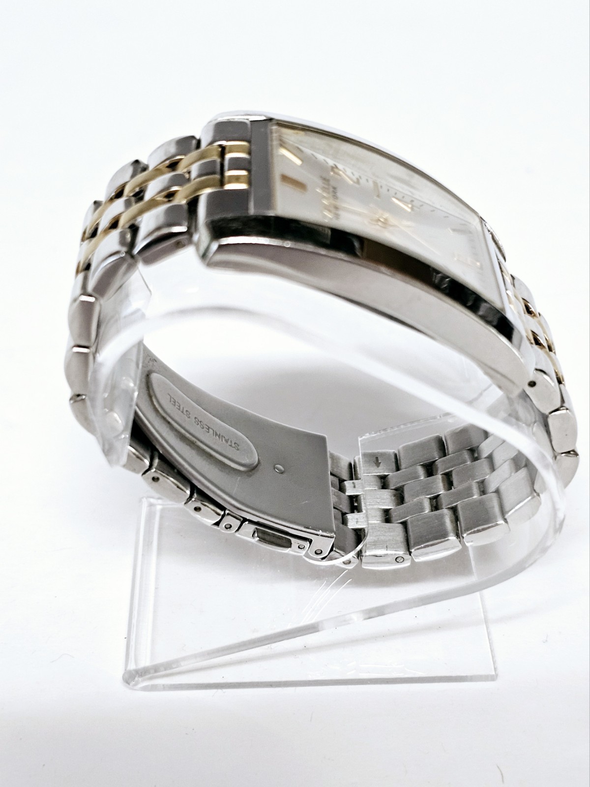Caravelle By Bulova Tank Watch 45A123 Two Toned 32mm To Crown 40mm From Top.