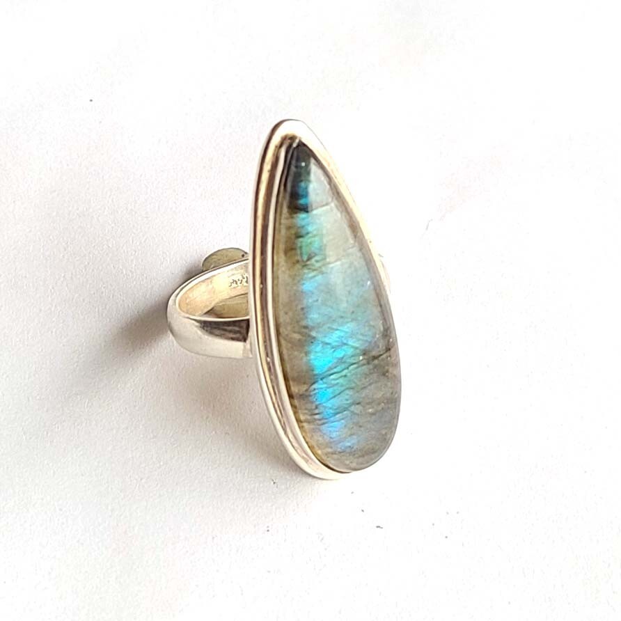 Natural Labradorite 925 Sterling Silver Handmade Fine Ring All Size Available