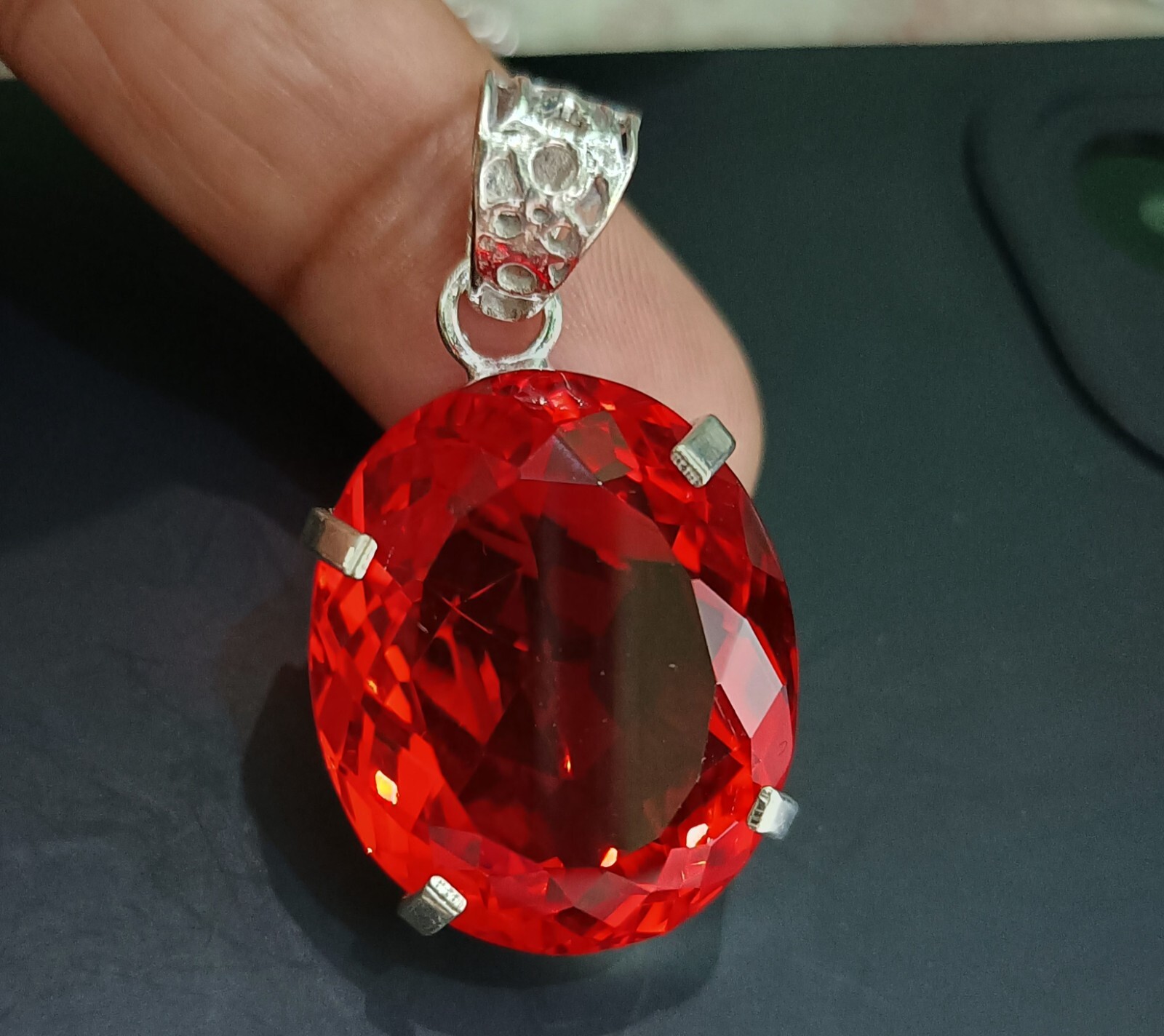 EGL Certified Natural 61.80 Ct Brazilian OVAL RED Topaz Pendant Loose Gemstone