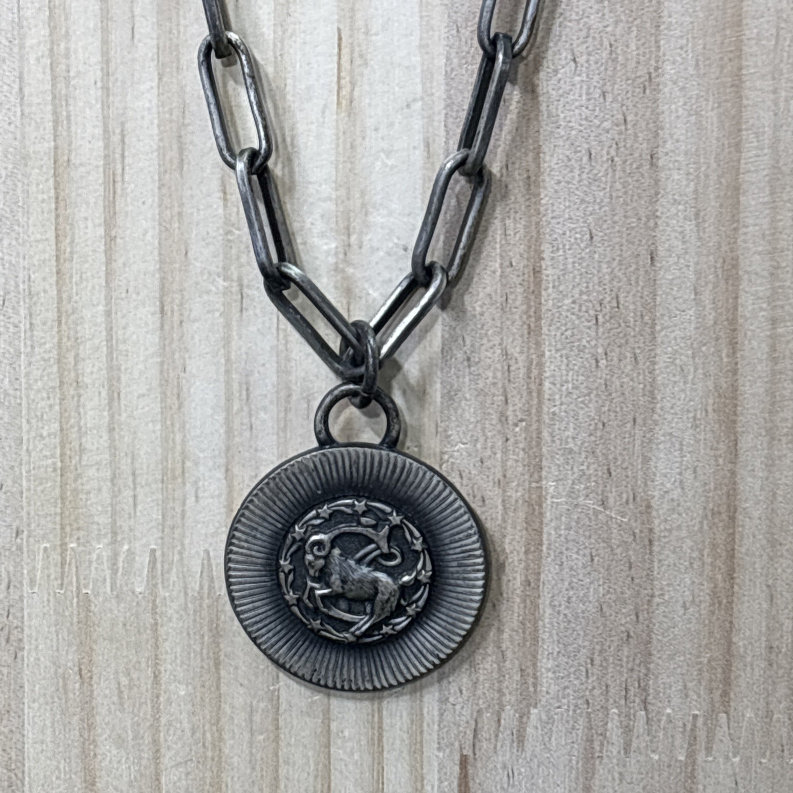 Vintage Sarah Coventry Capricorn Zodiac Sea Goat Long Pendant Necklace