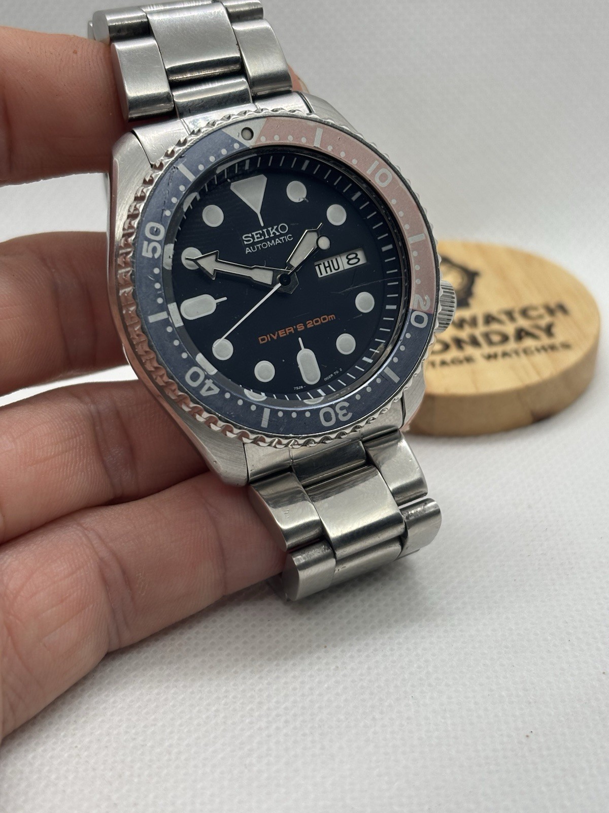 SEIKO 5 7S26-0020 SKX009 PEPSI Scuba 200m Men’s AT Watch JAPAN