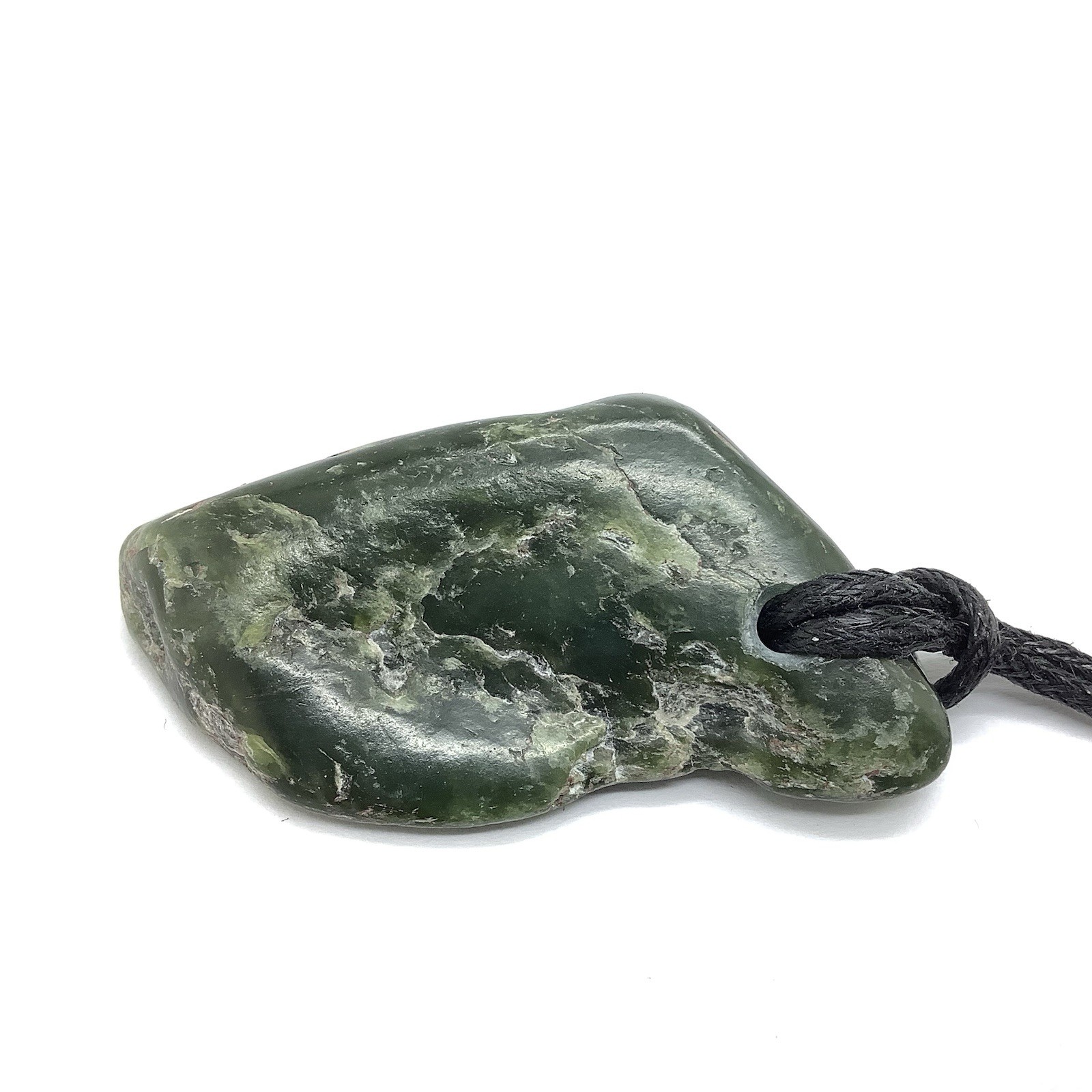 Big Sur Jade Pebble Pendant Green Ocean Polish Nephrite Jade Stone Necklace #292