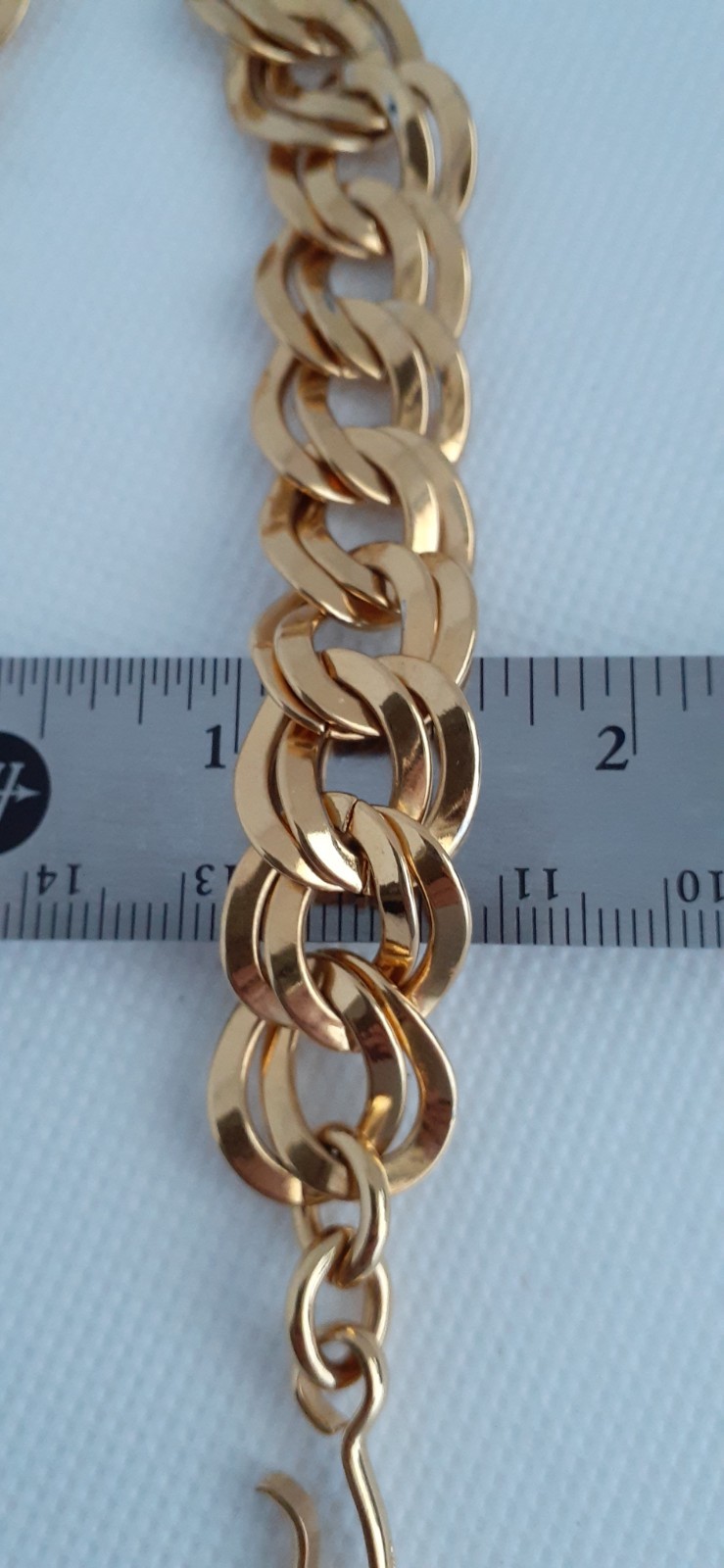 Vintage Monet Signed Double Curb Link Chain Necklace Gold Tone 21”