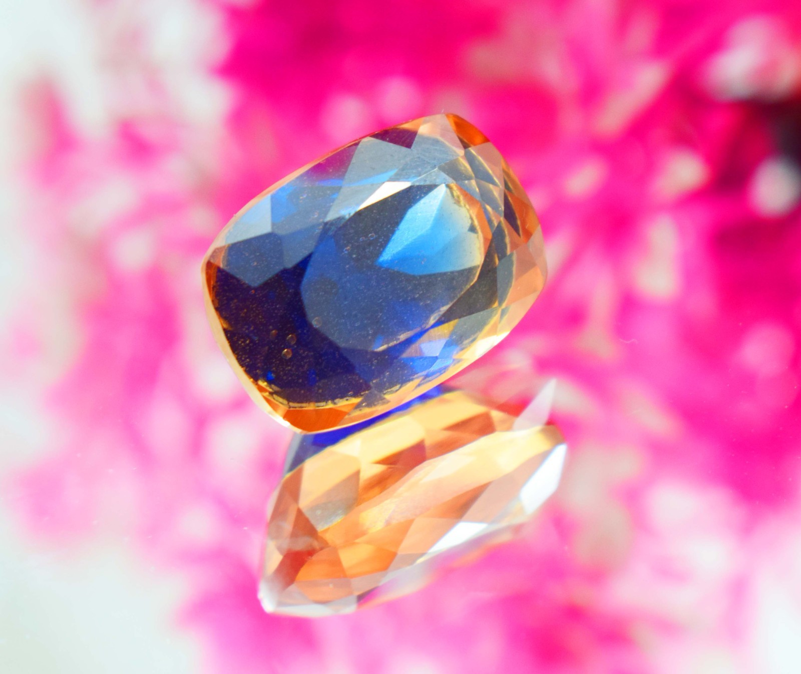12Ct Pitambari Sapphire Bi-Color | Cushion Cut Loose Pitambari Gemstone Jewelry
